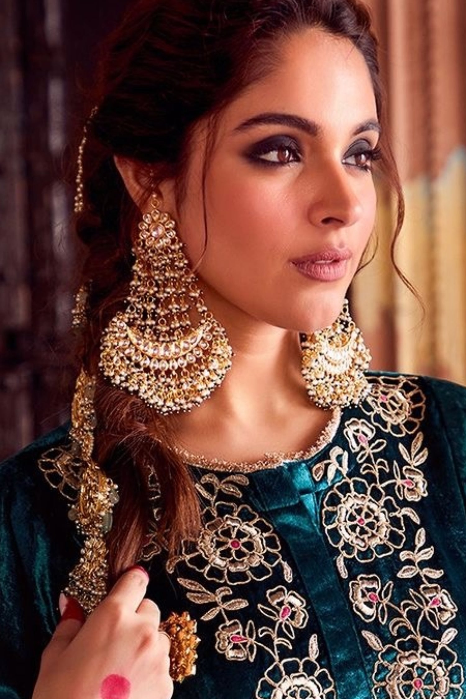 Meesu Big Kundan Earrings – Amreli Jaipur - Main Image