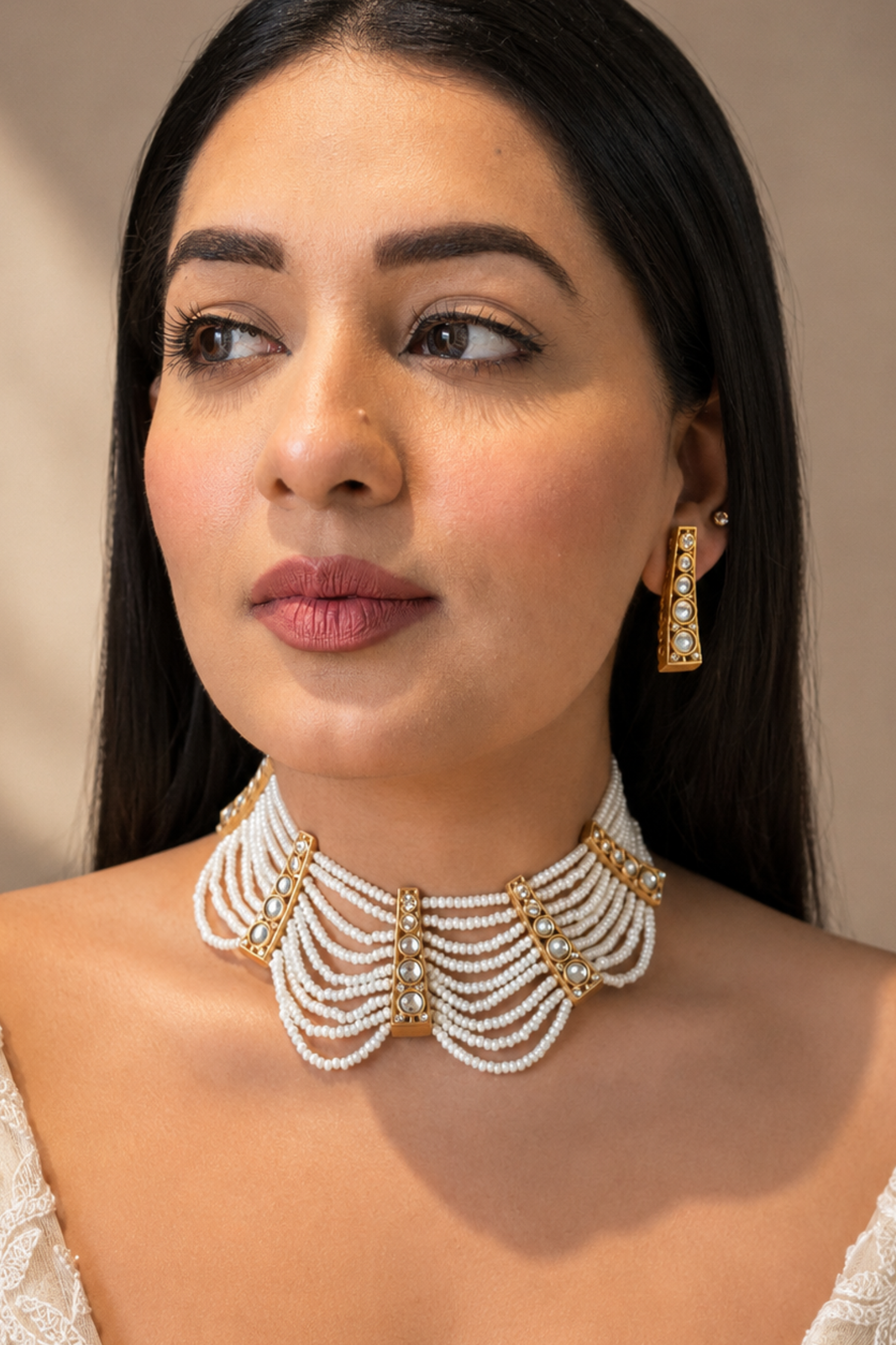 Ijaya Kundan Pearl Choker Set
