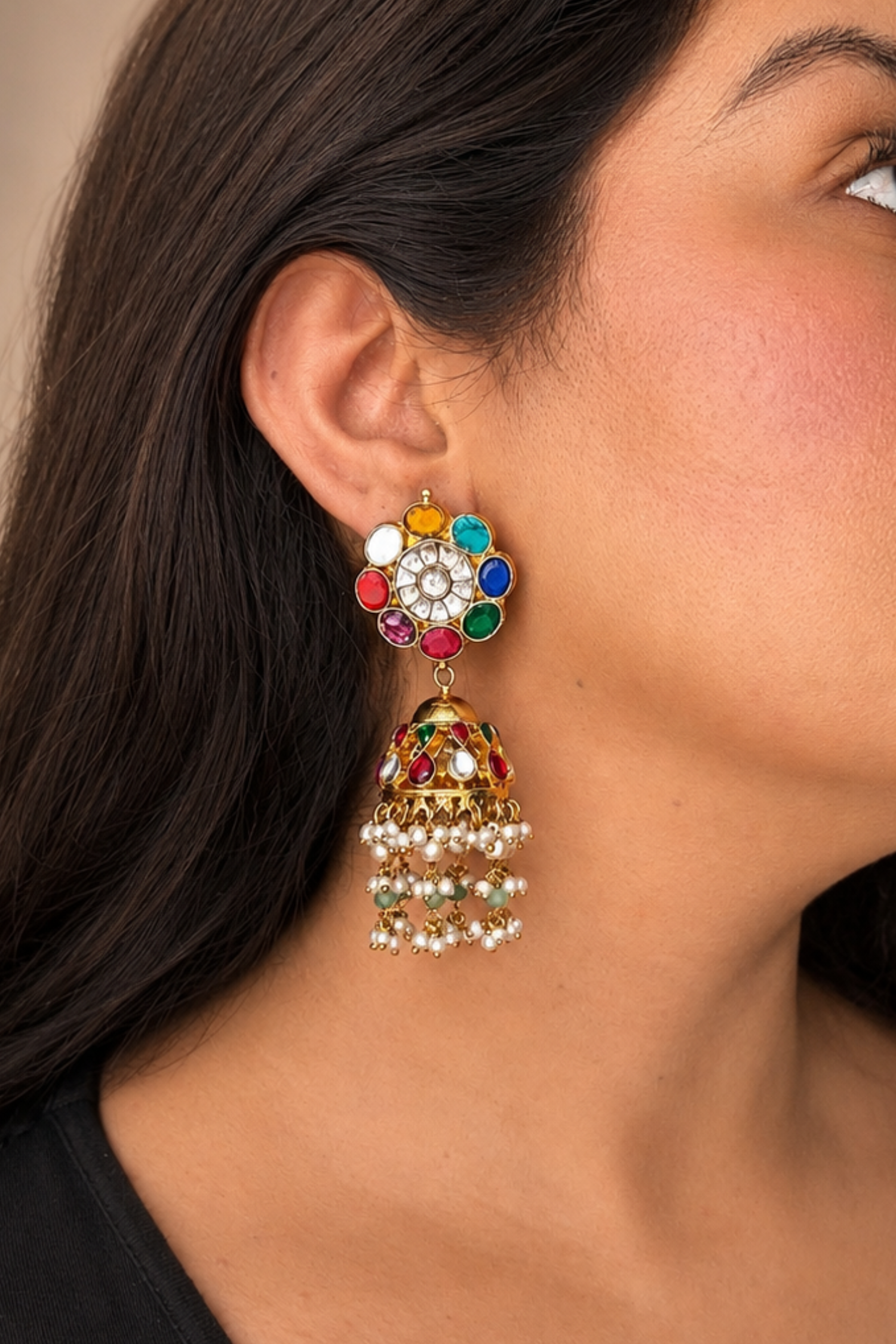 Reena Pachi Kundan Jhumkas