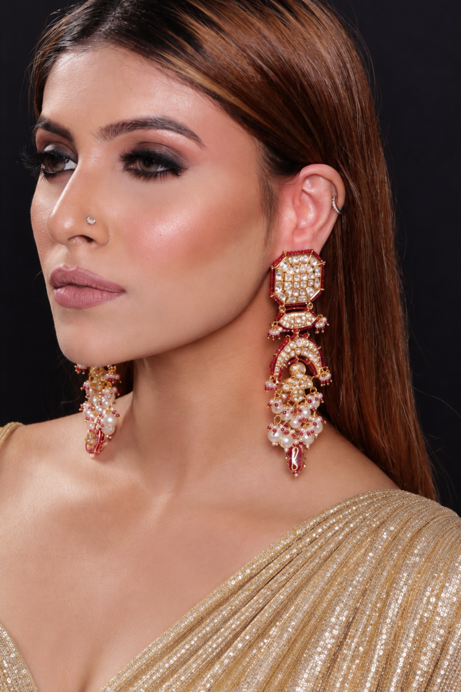 Anantam Jadau Polki Kundan Earrings
