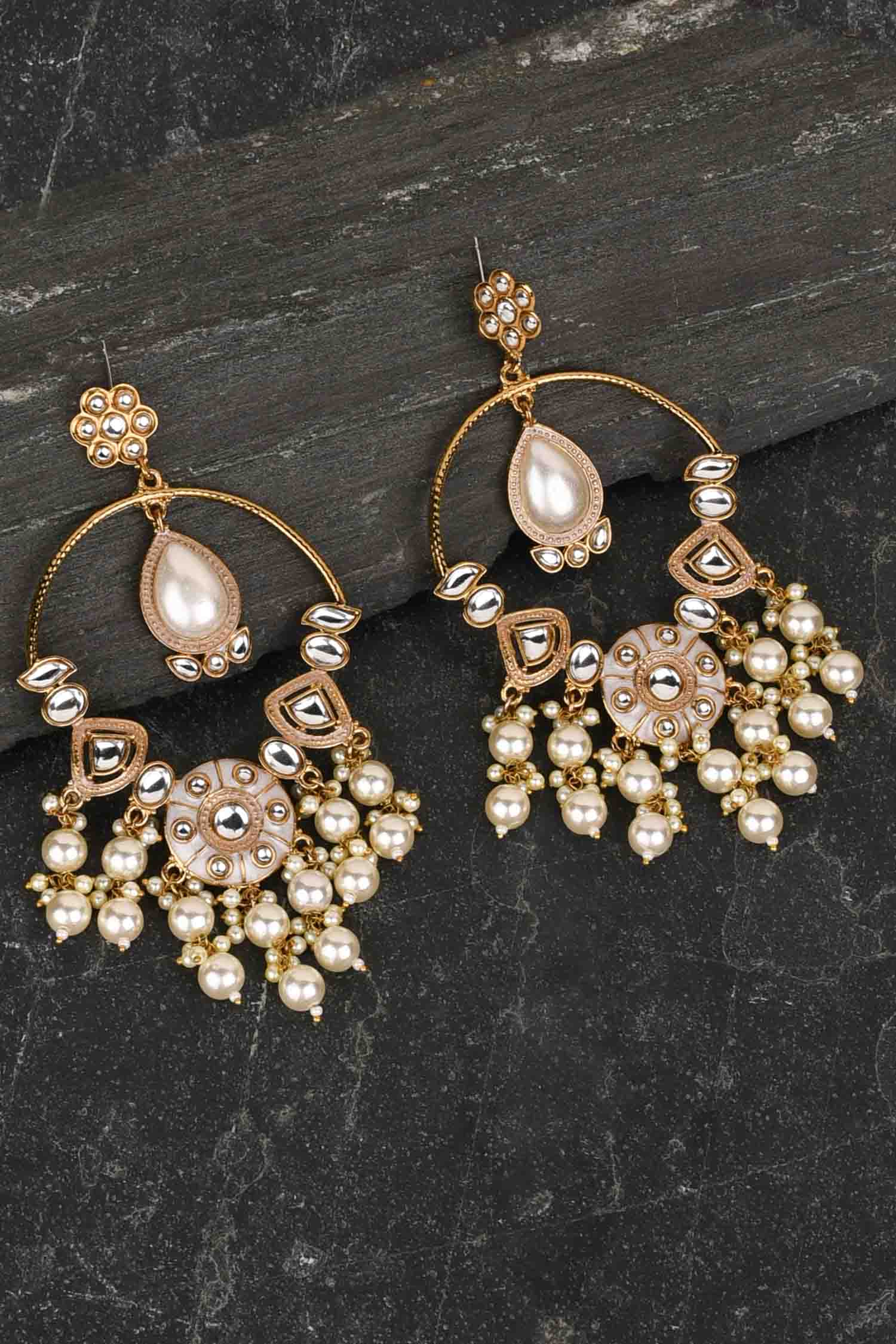 Baati Kundan Meena Earrings
