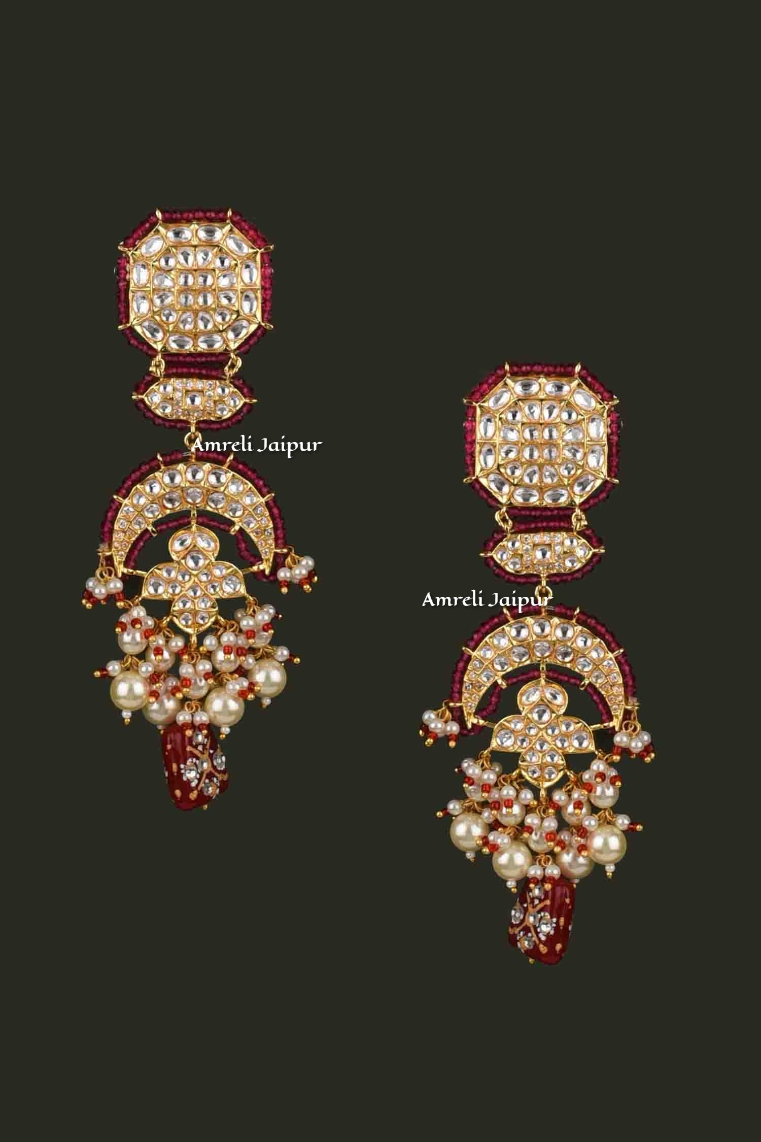 Anantam Pachi Kundan Earrings