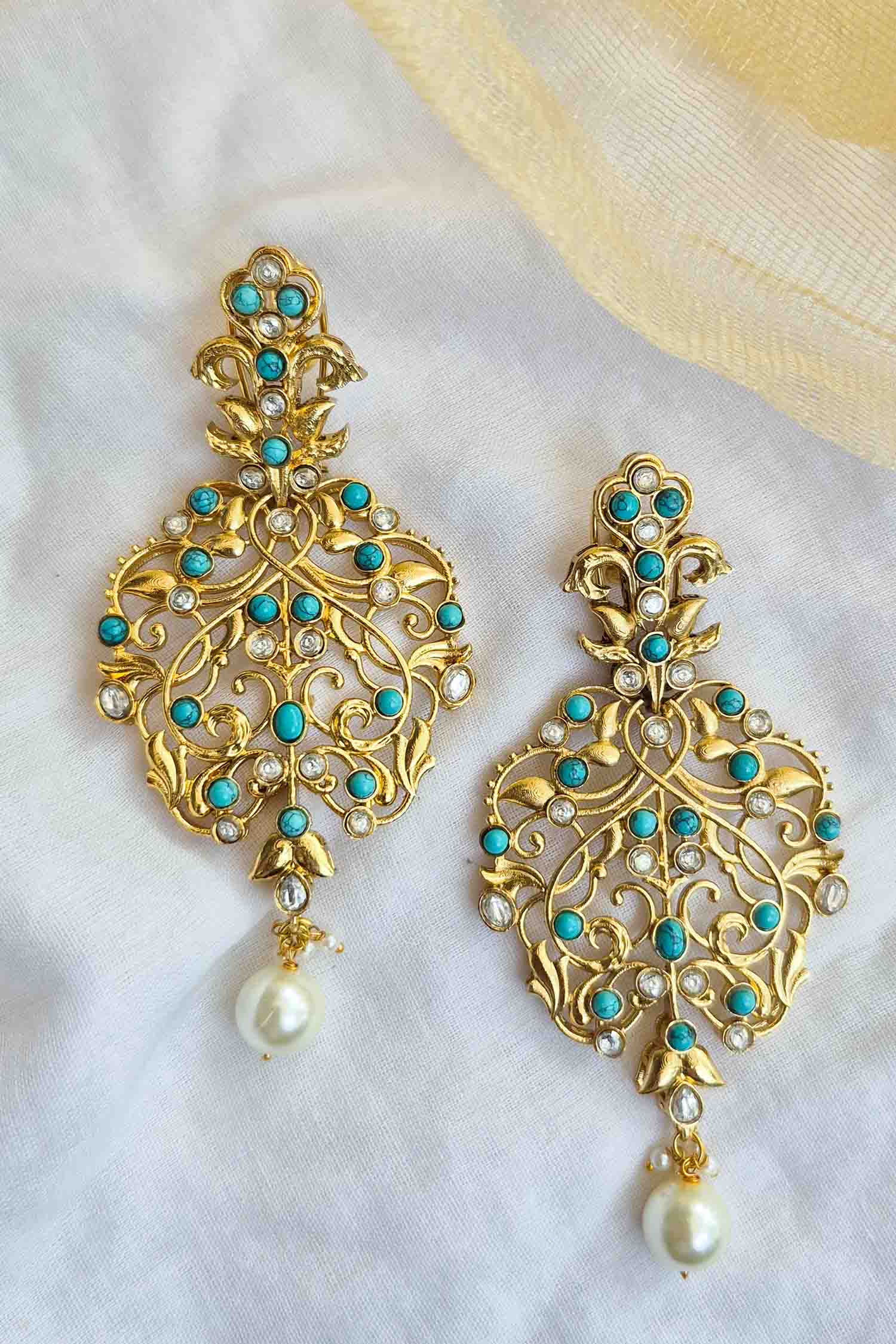 Faria Jadau Dangler Earrings