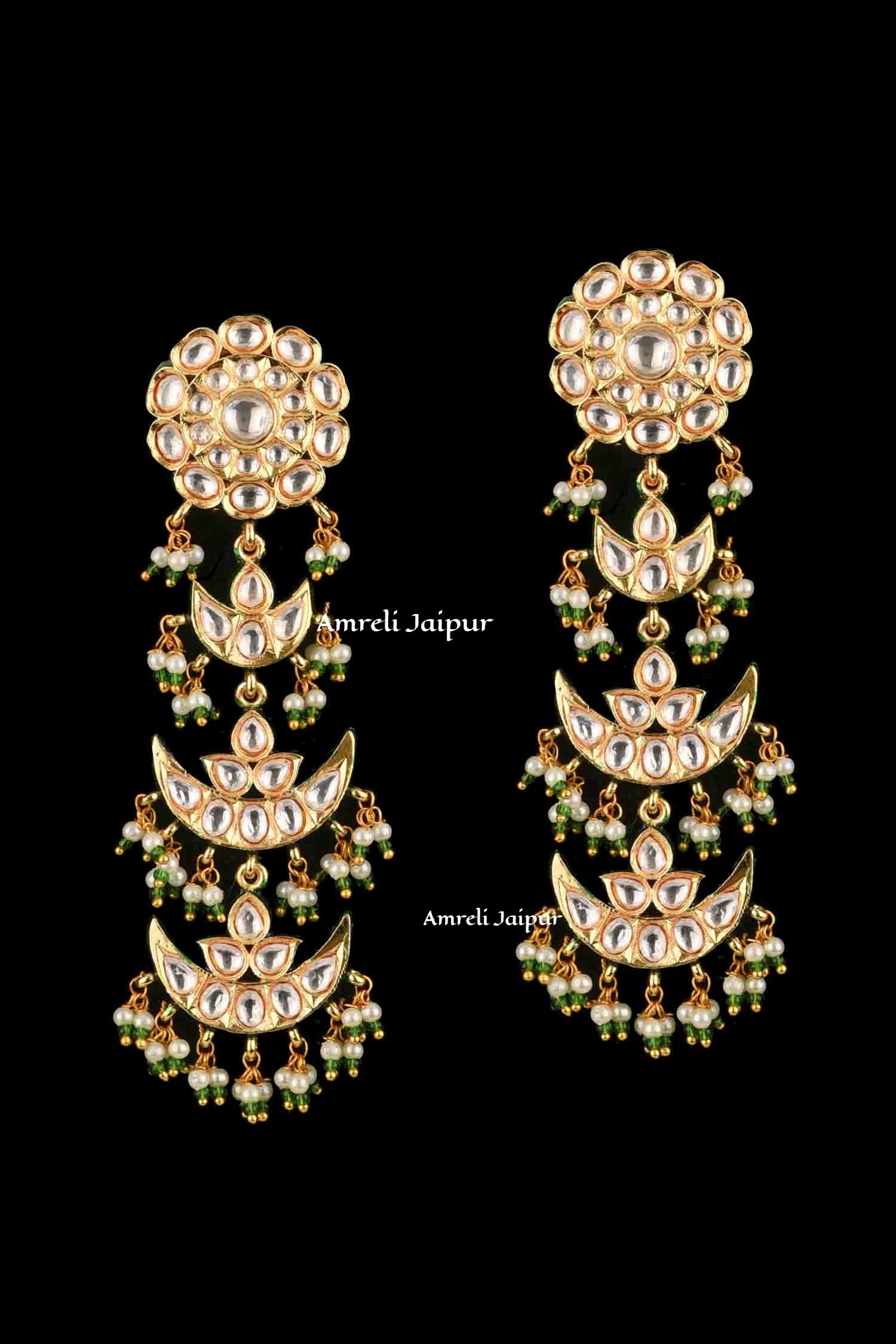 Nadia Kundan Earrings With Maangtika