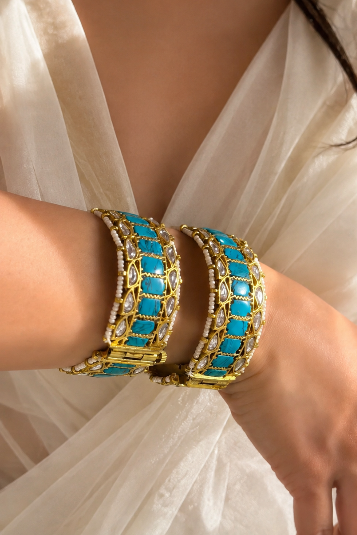Gold Plated Polki Bangles