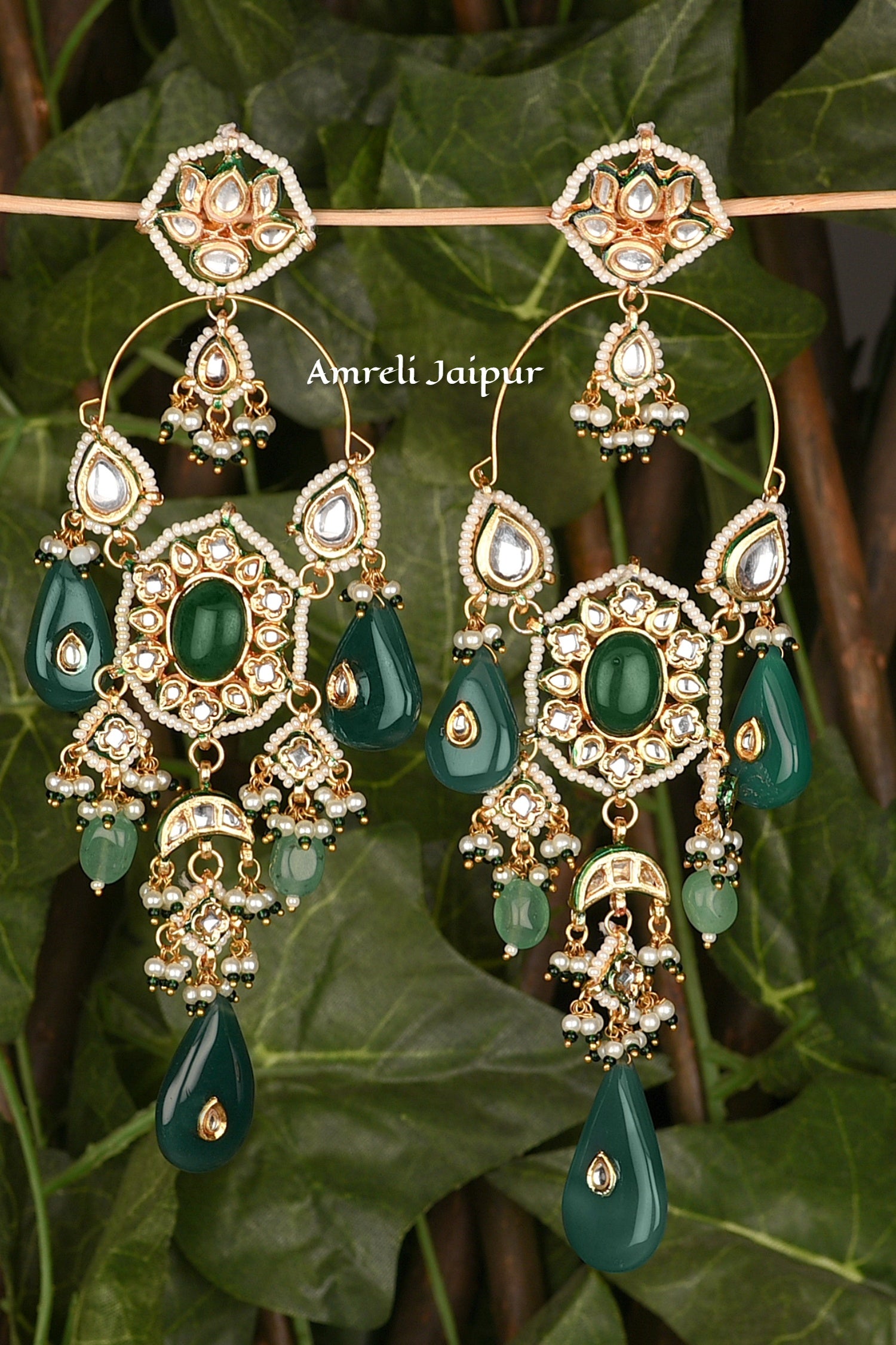 Aarya Long Kundan Earrings