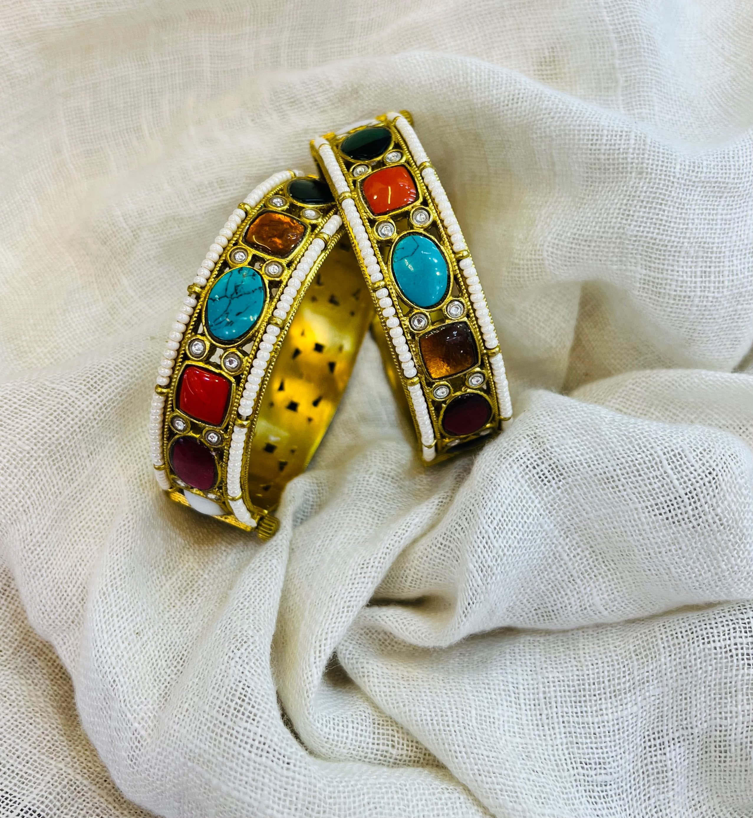 Gold Plated Polki Bangles