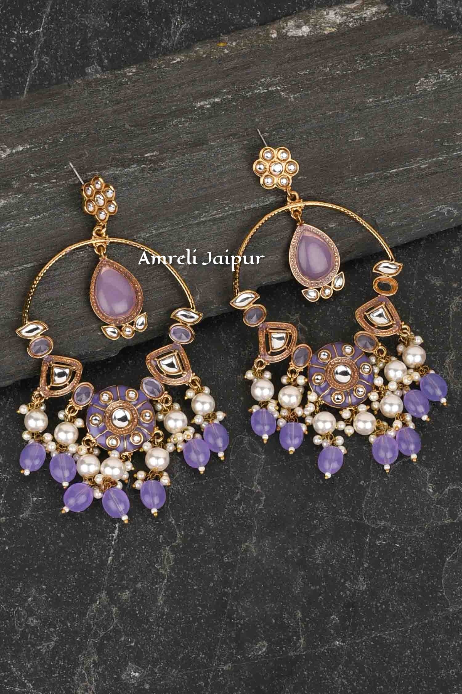 Baati Kundan Meena Earrings