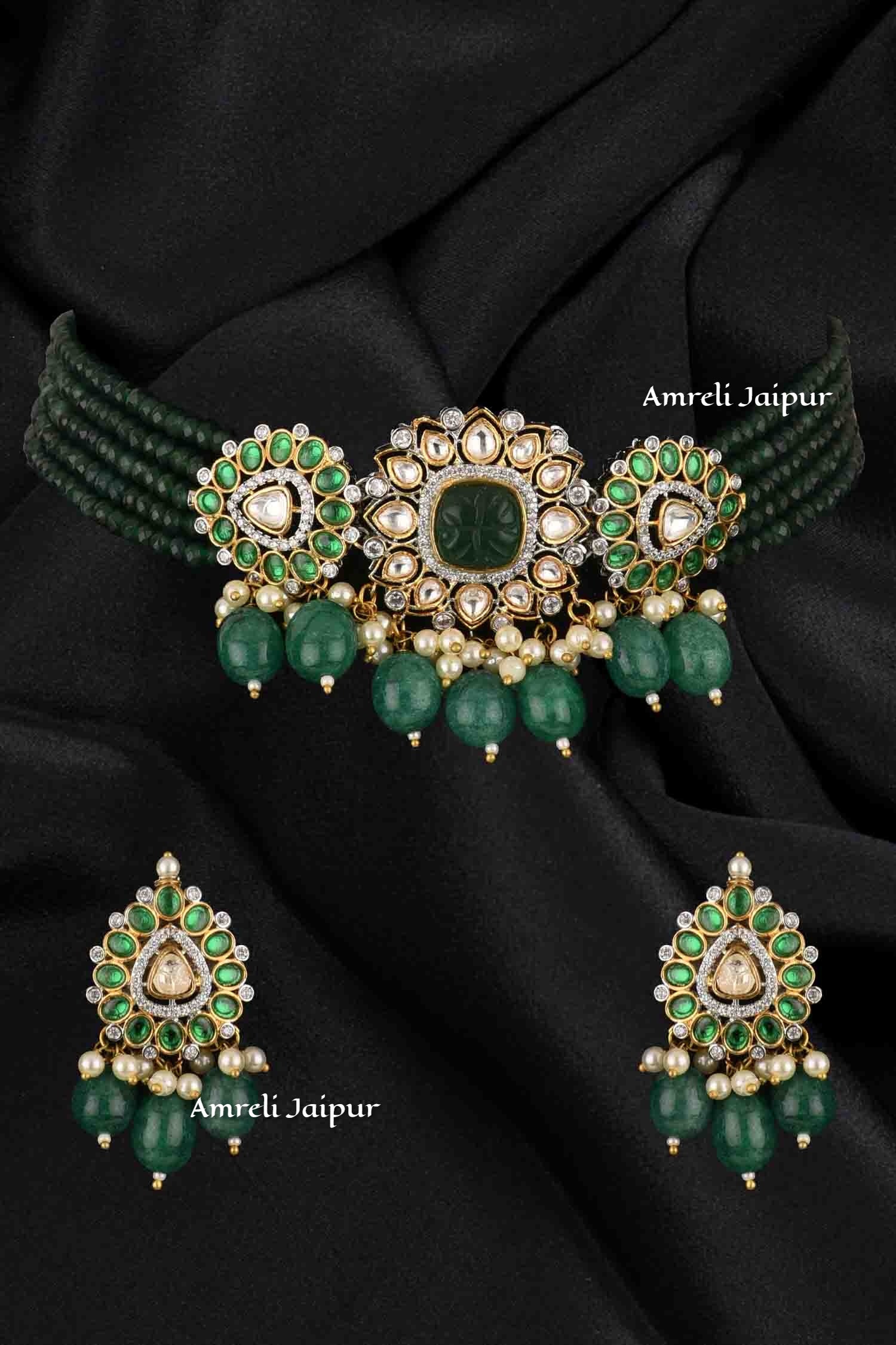 Zaheen Kundan Polki Choker Set