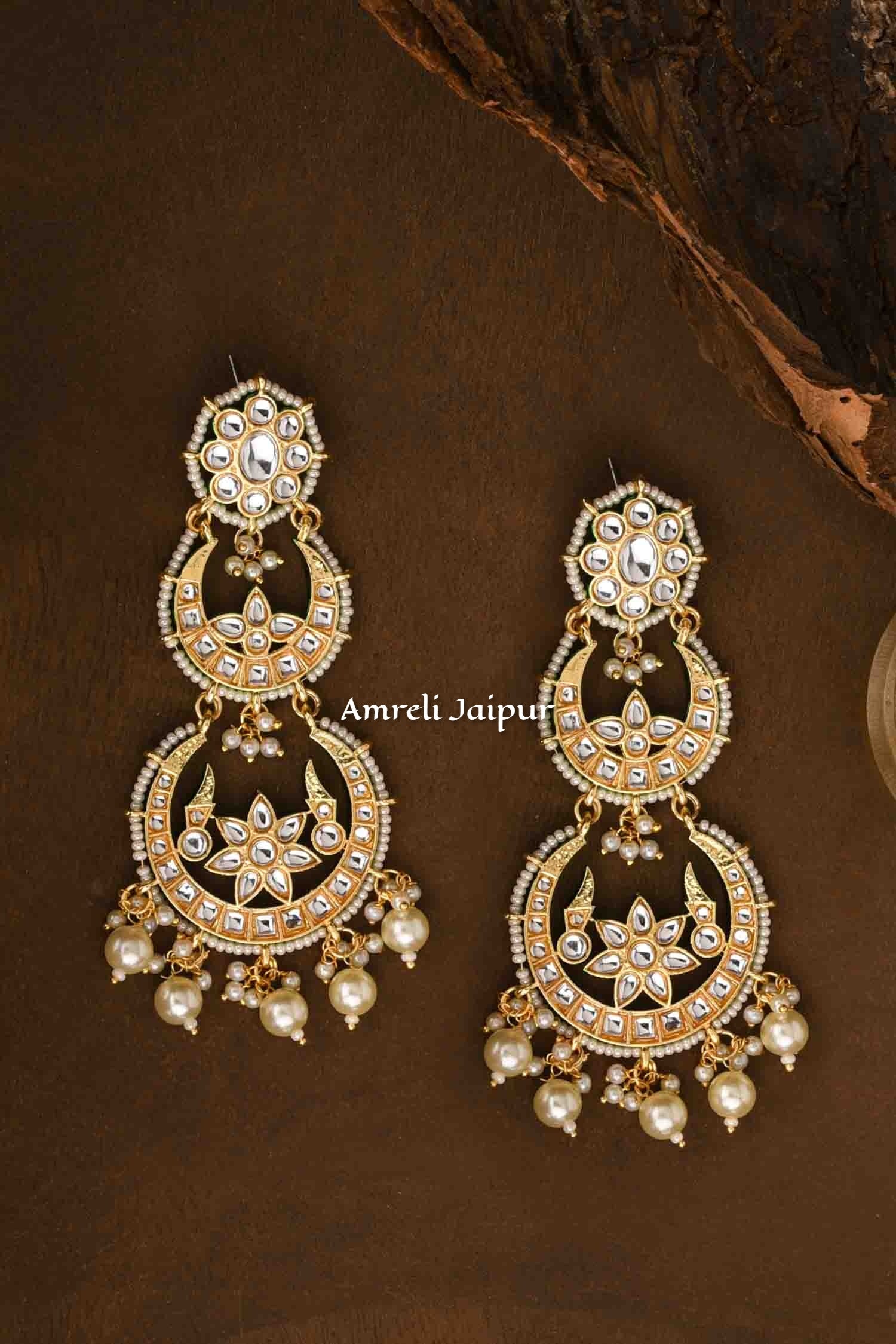 Long Kundan Earrings