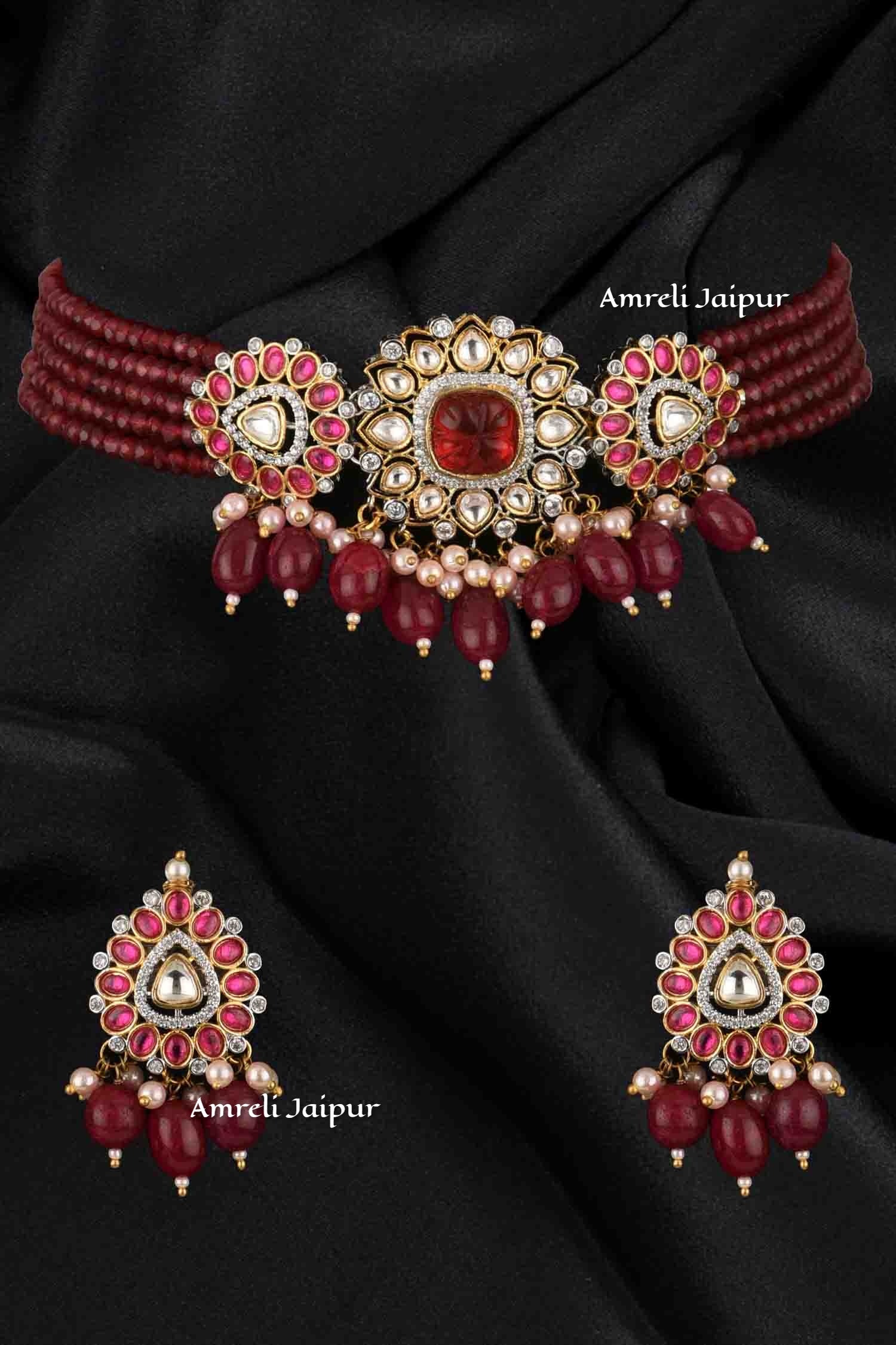 Zaheen Kundan Polki Choker Set