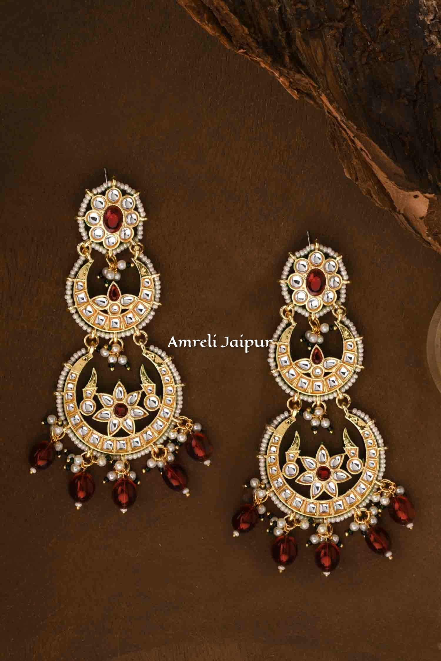 Long Kundan Earrings