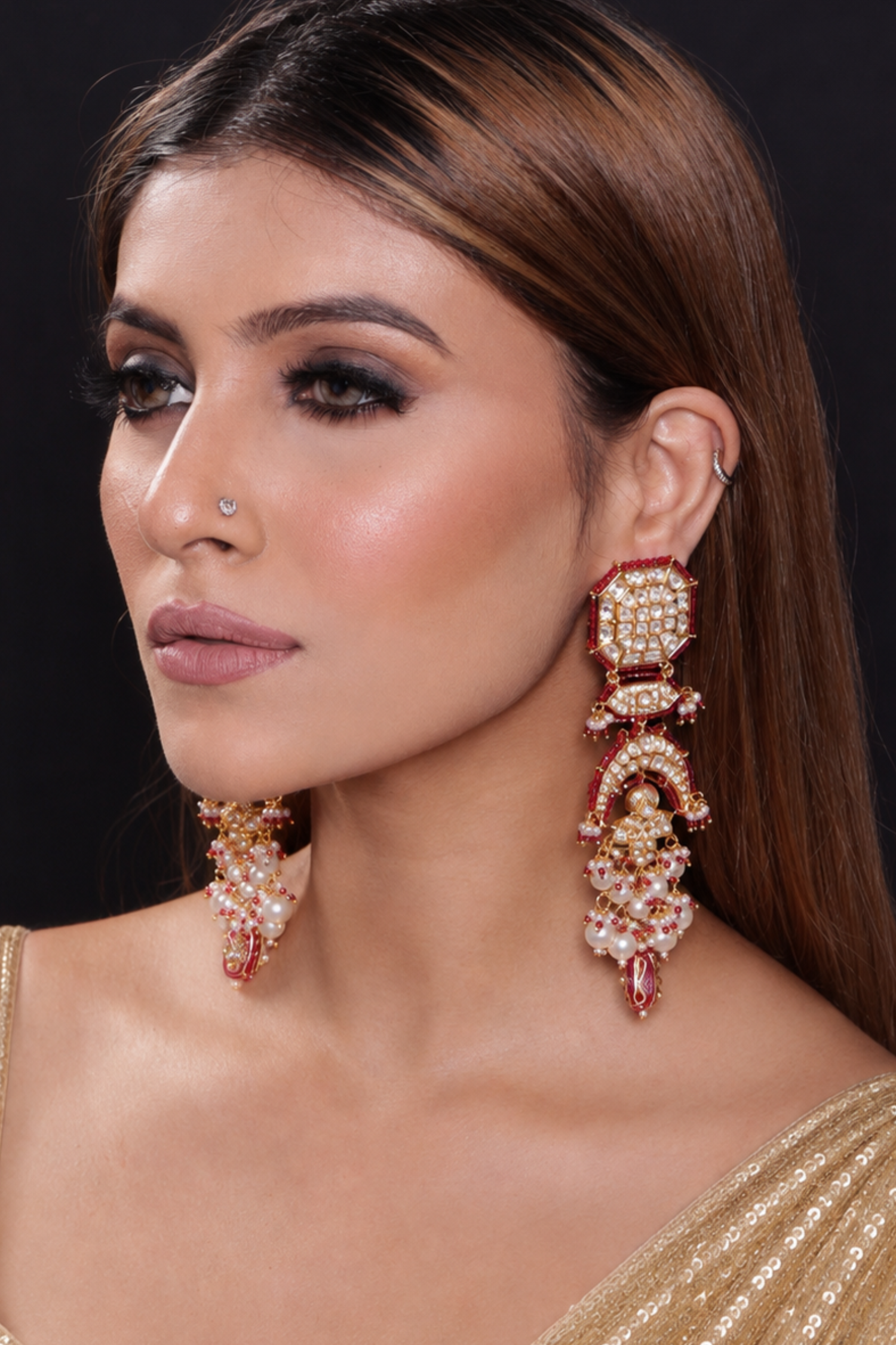 Anantam Jadau Polki Kundan Earrings