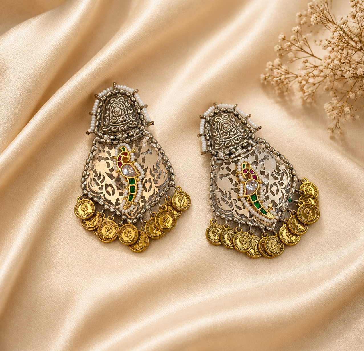Gold Plated Statement Earrings