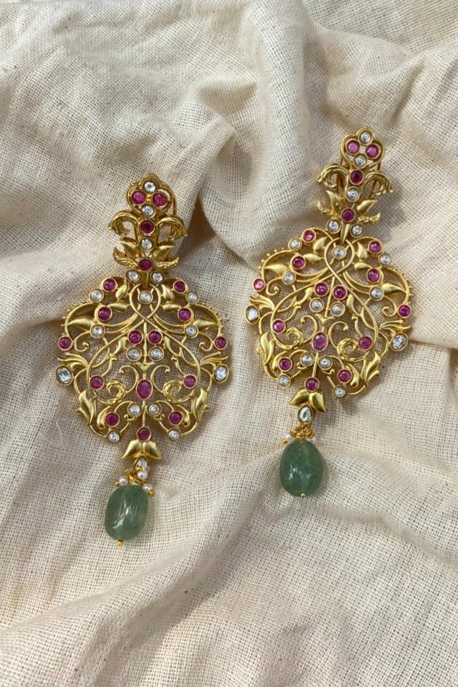 Faria Jadau Dangler Earrings