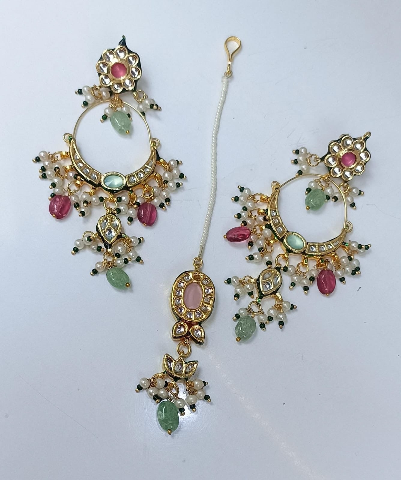 Lavleen Kundan Earrings with Maangtika