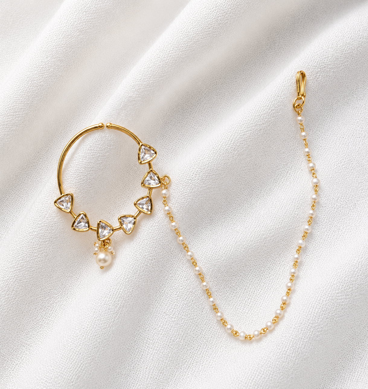 Polki Kundan Nose Ring Nath