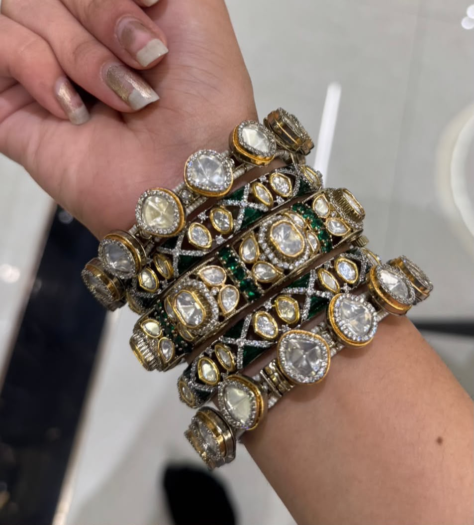 Gold Plated Polki Bangles