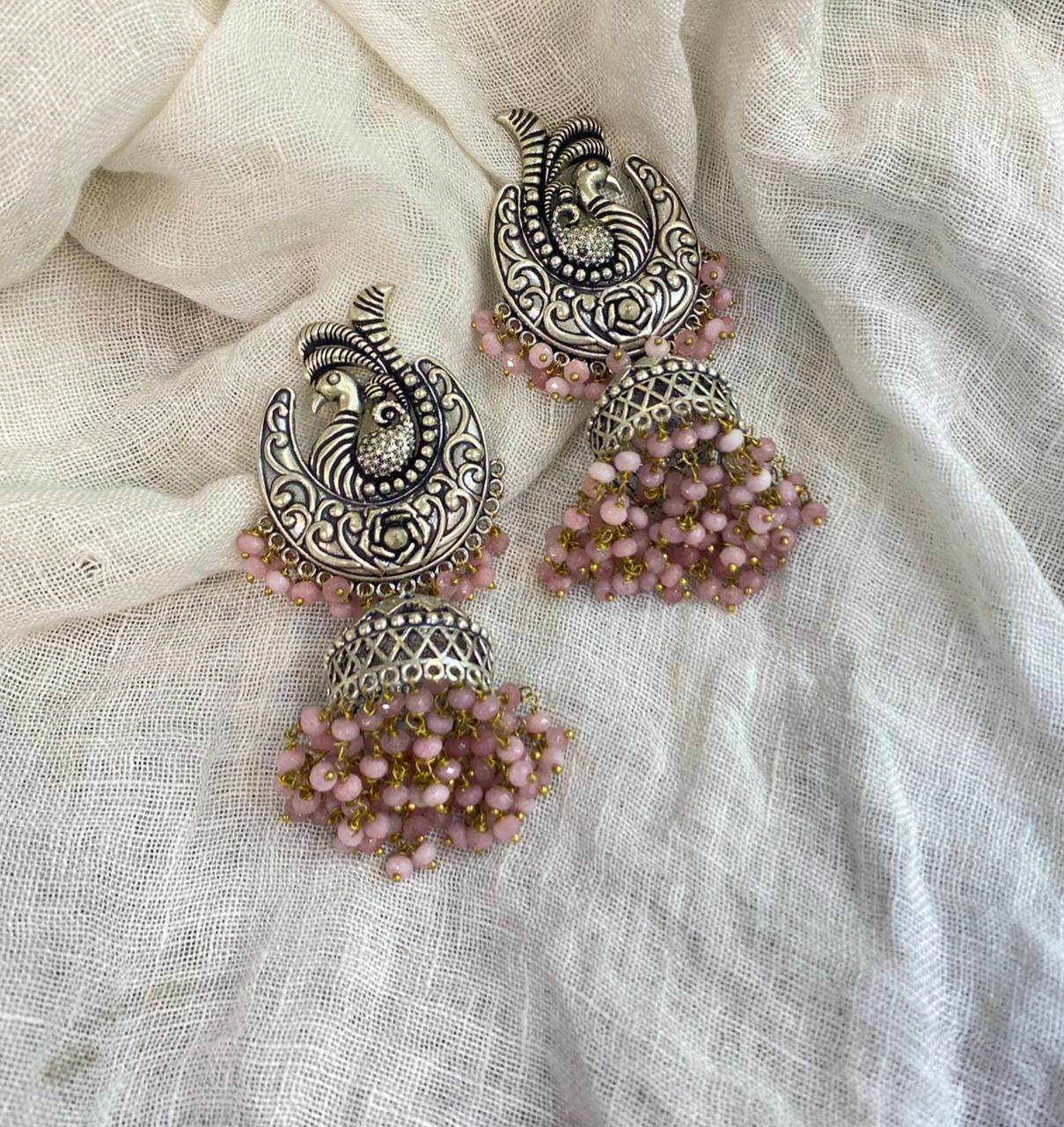 Gold Plated Kundan Meena Earrings