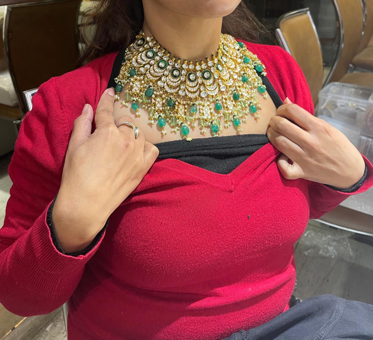 Koena Pachi Kundan Nekclace Set