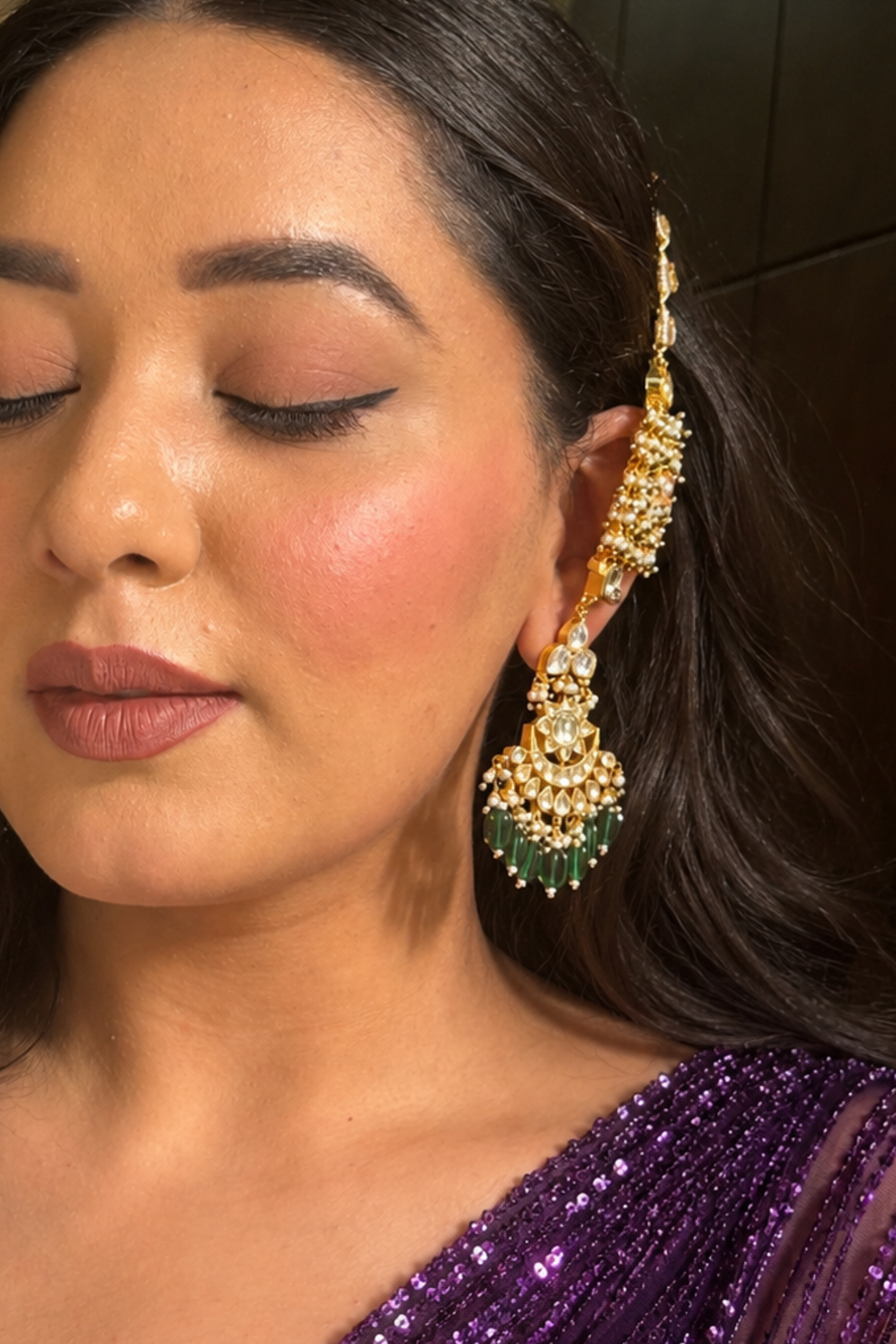 Pari Pachi Kundan Earrings