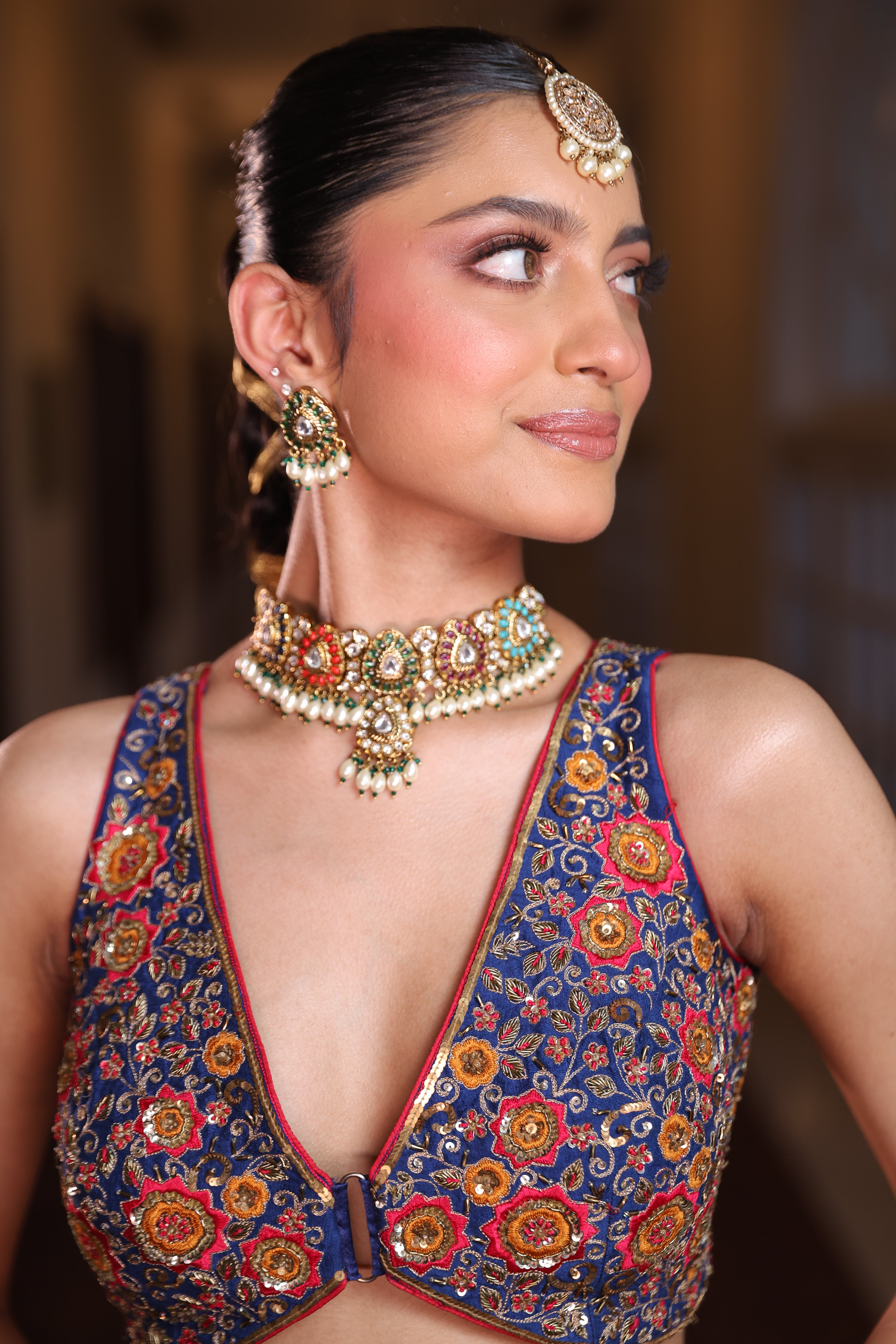 Mishka Navratan Polki Set