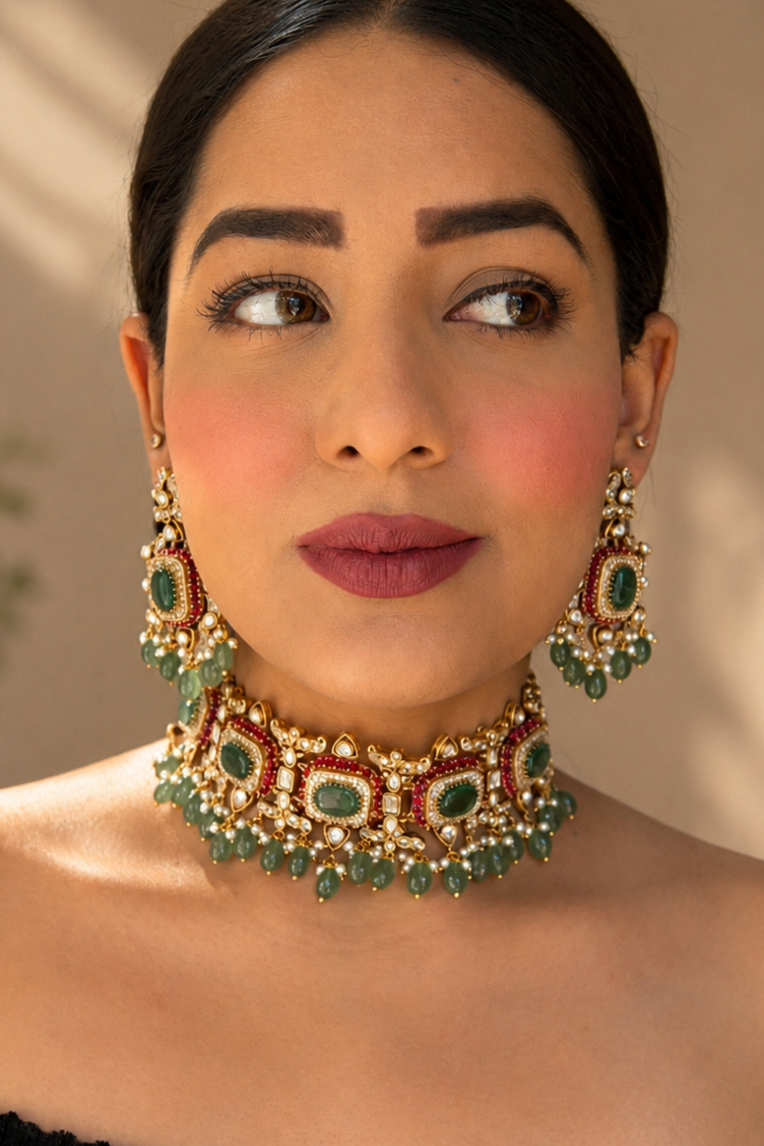 Disha Mint Polki Choker Set
