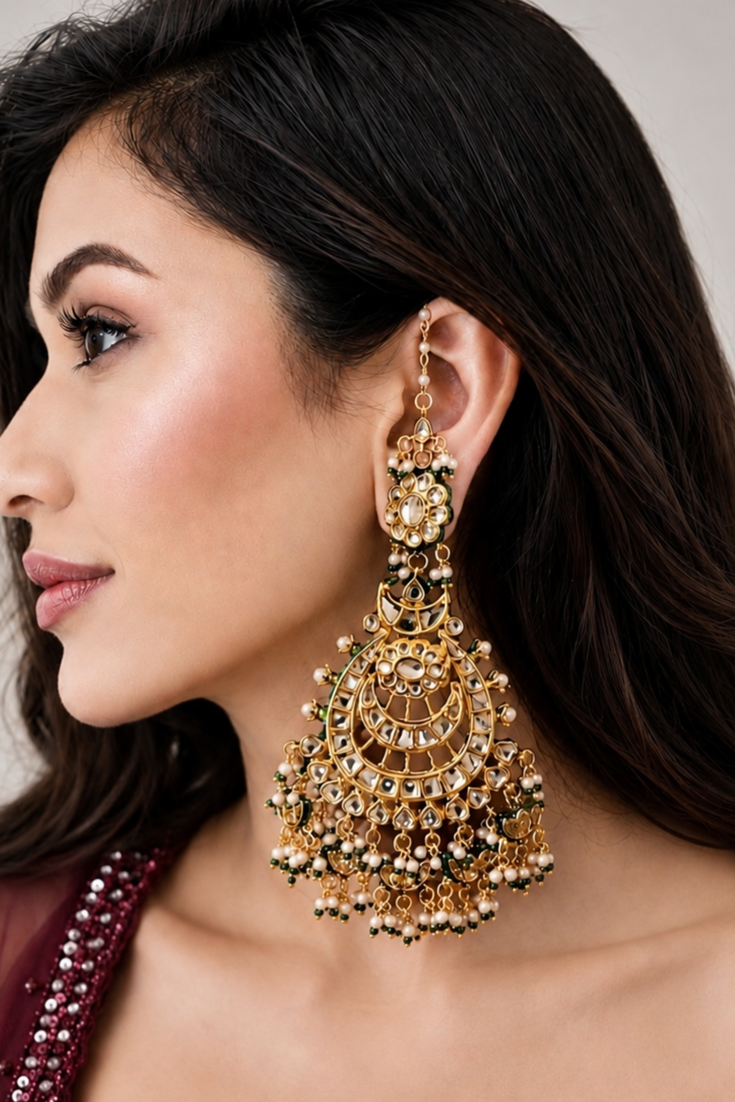 Oorma Big Kundan Earrings