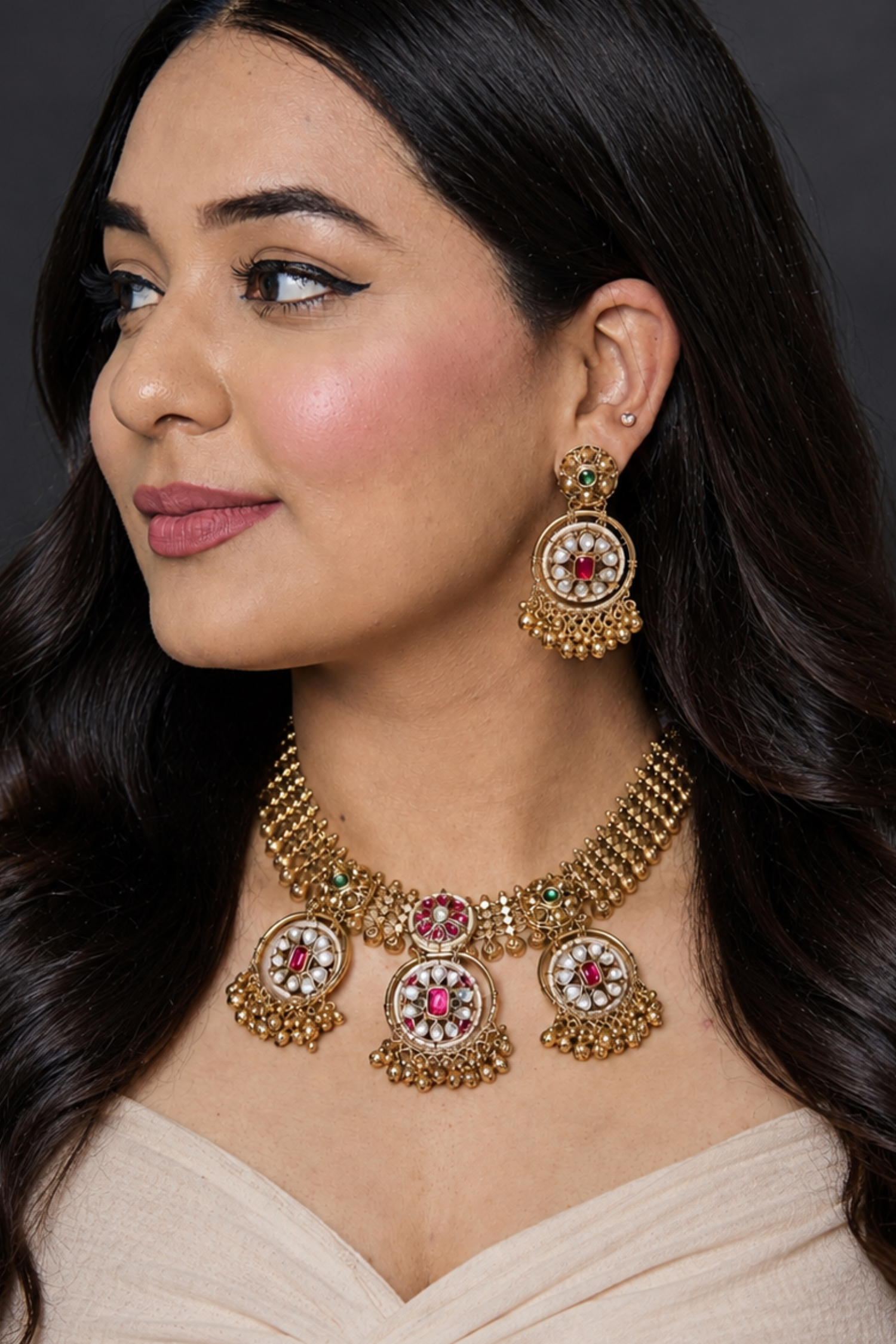 Aatika Temple Gold Set
