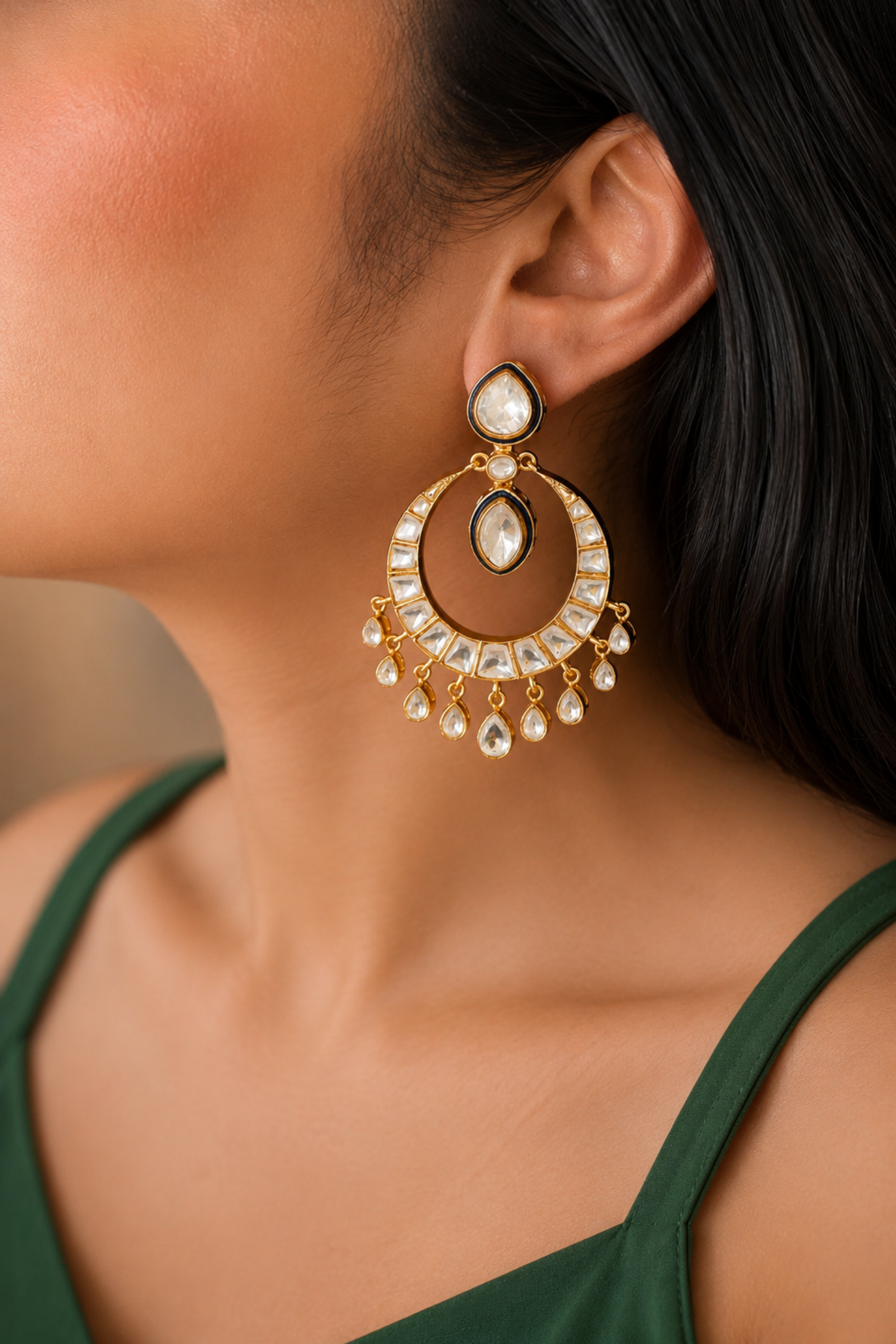 Pari Polki Kundan Earrings