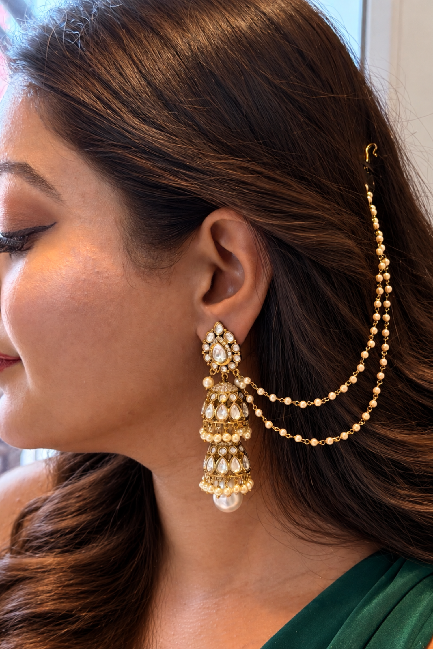 Mayoora Polki Kundan Earrings
