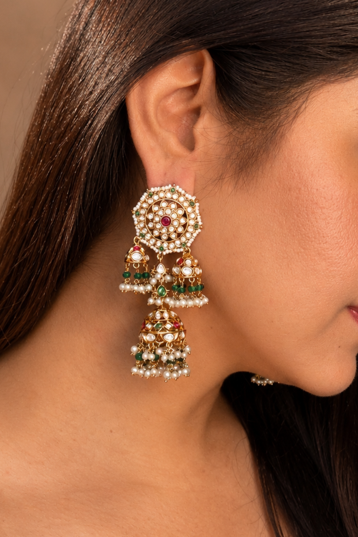 Anima Polki Jhumka Earrings