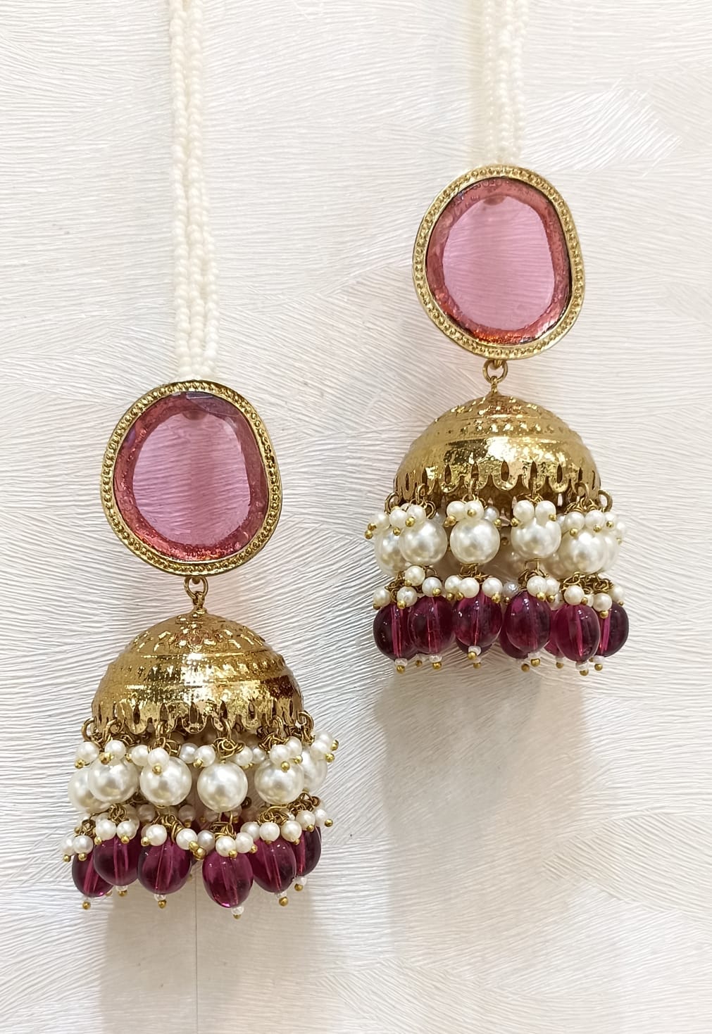 Zoya Fuschia Jhumkas