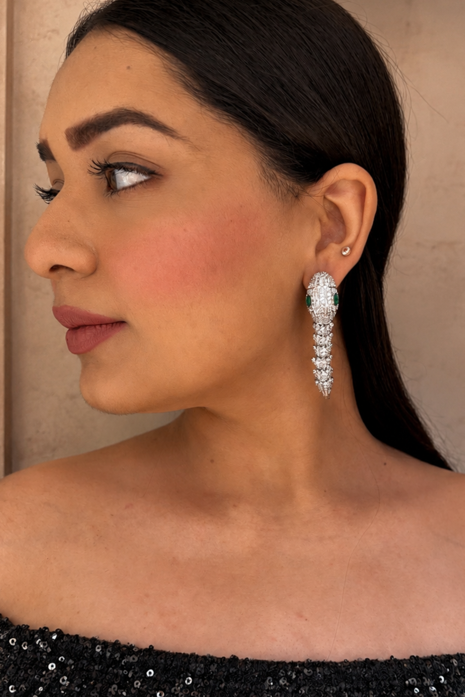 Serpentine Diamond Earrings