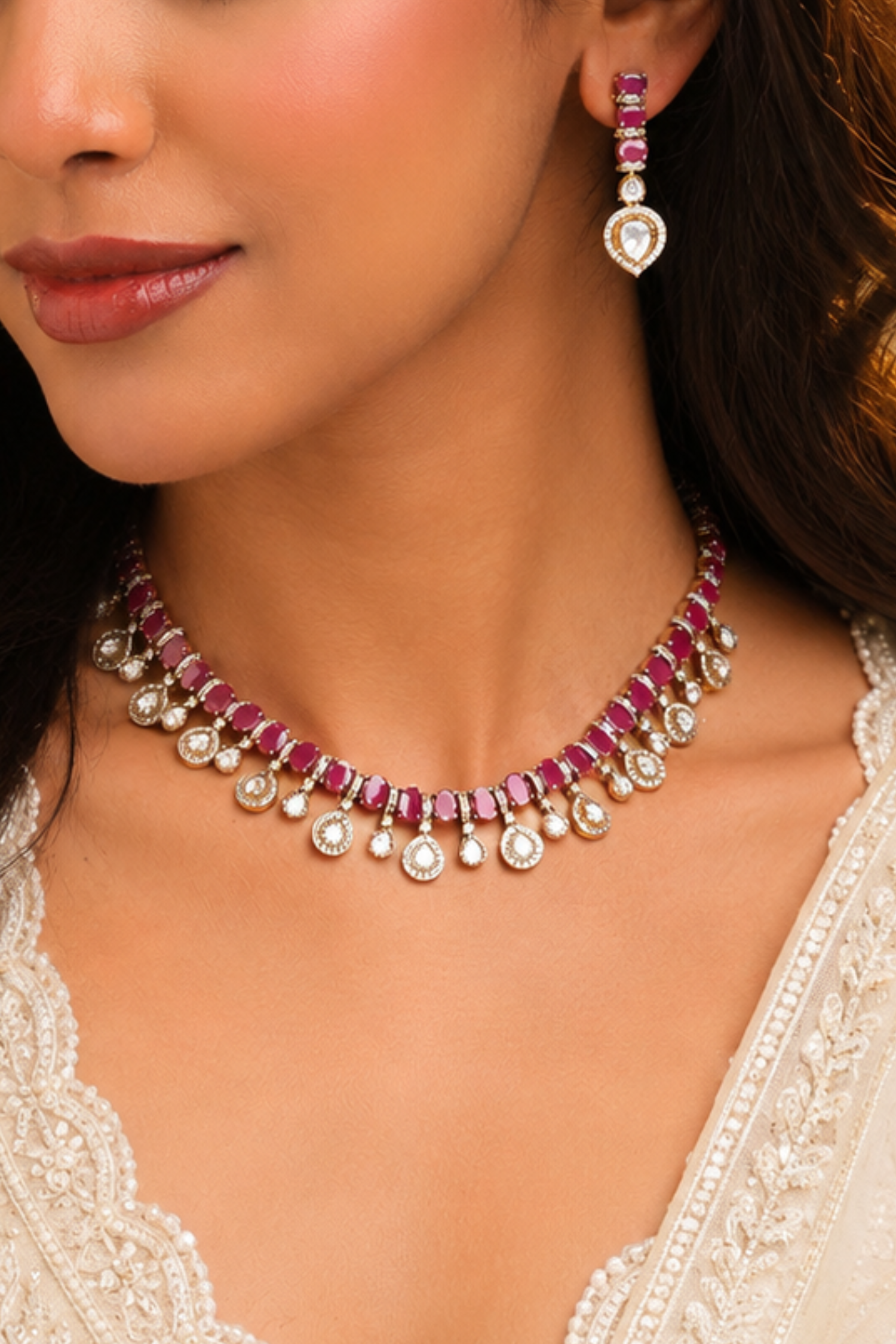 Alivia Polki Necklce Set