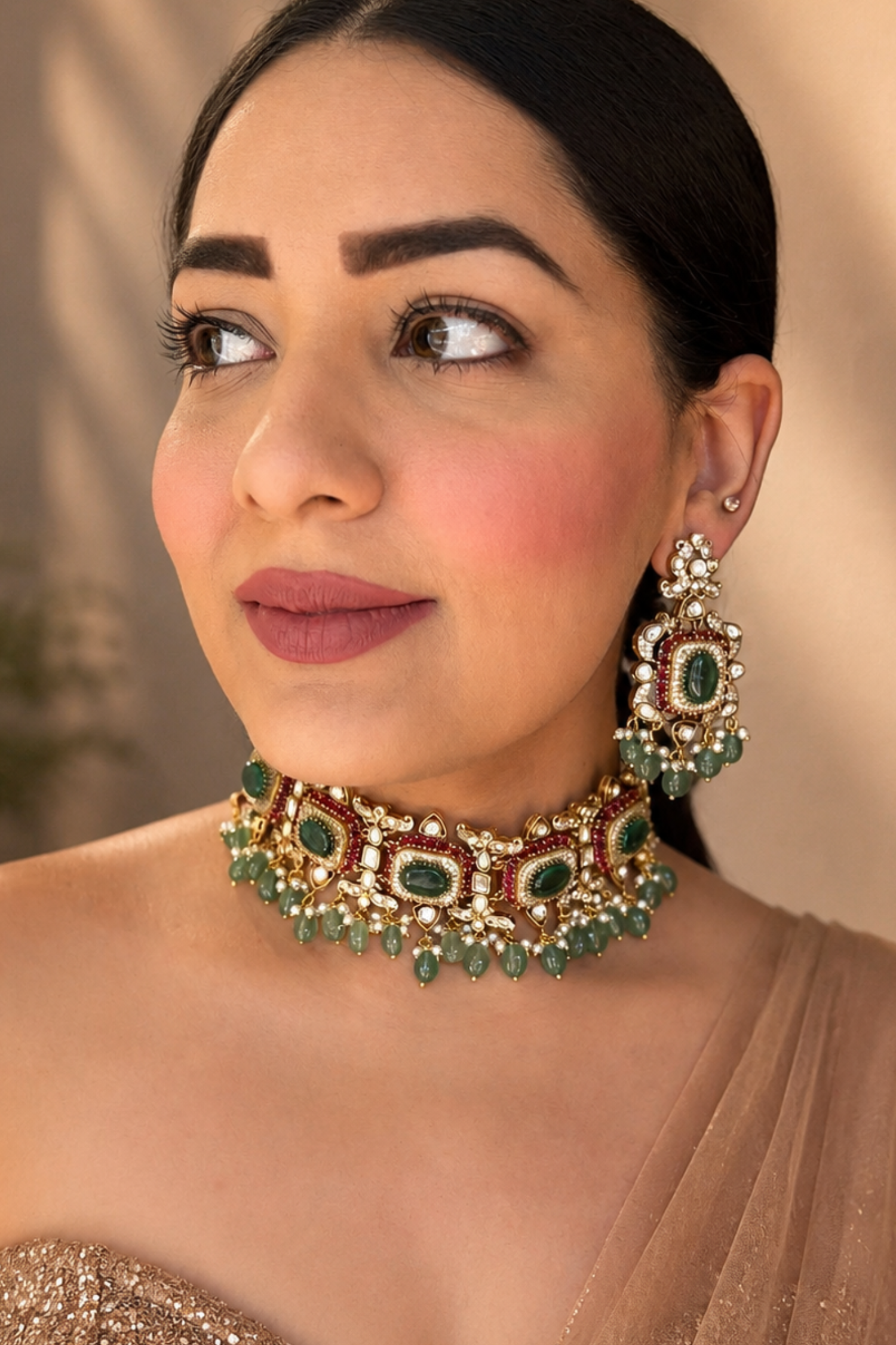 Disha Mint Polki Choker Set