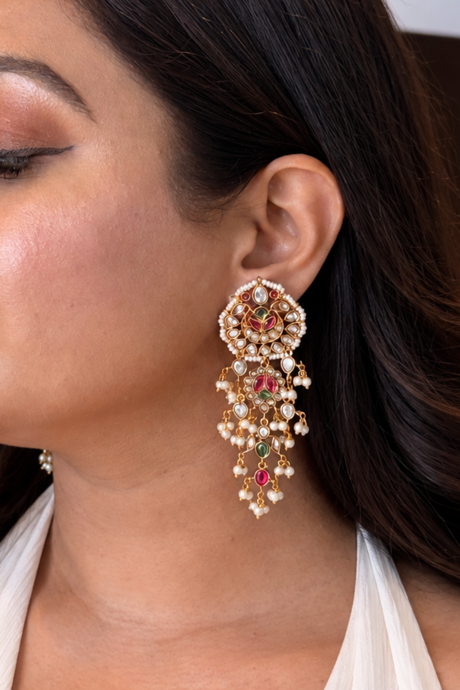 Dhruvi Polki Kundan Earrings