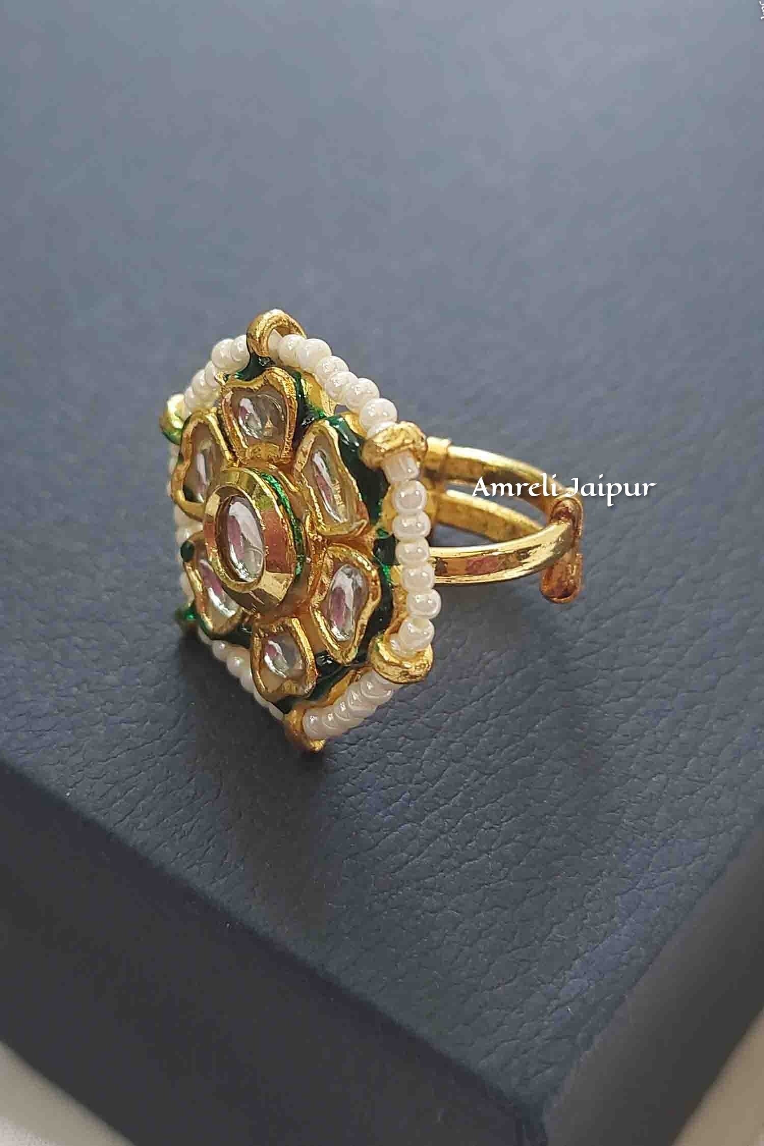 Kundan Adjustable Ring