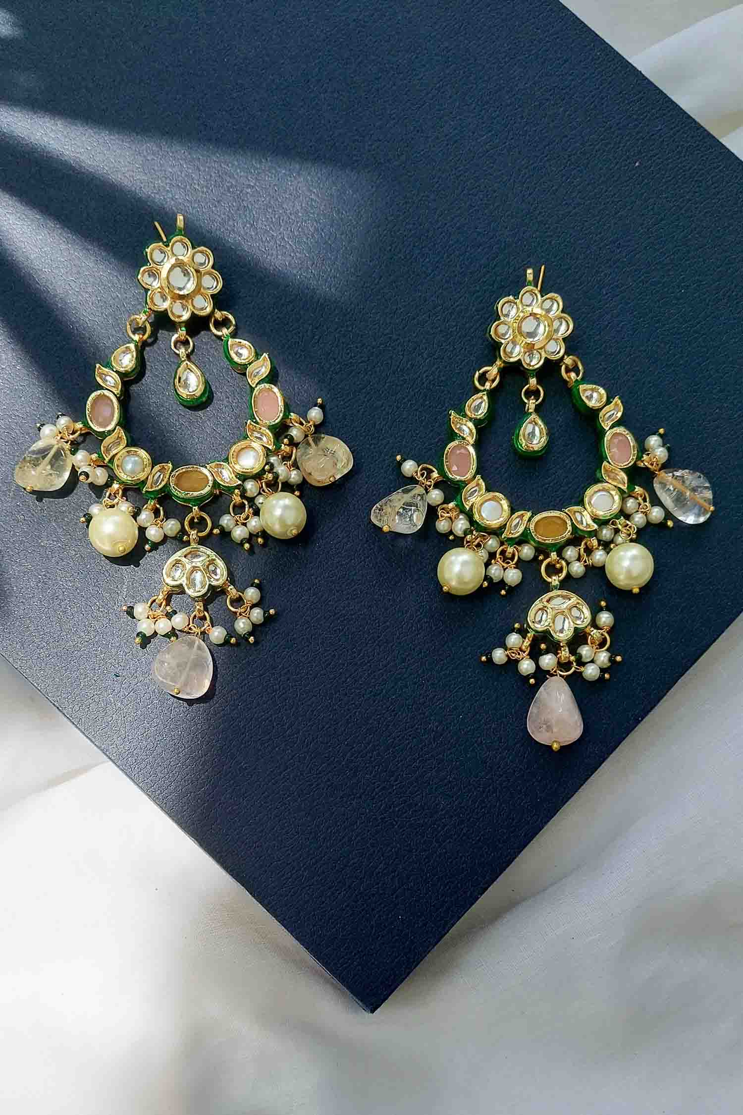 Mahiya Kundan Chandbali Earrings