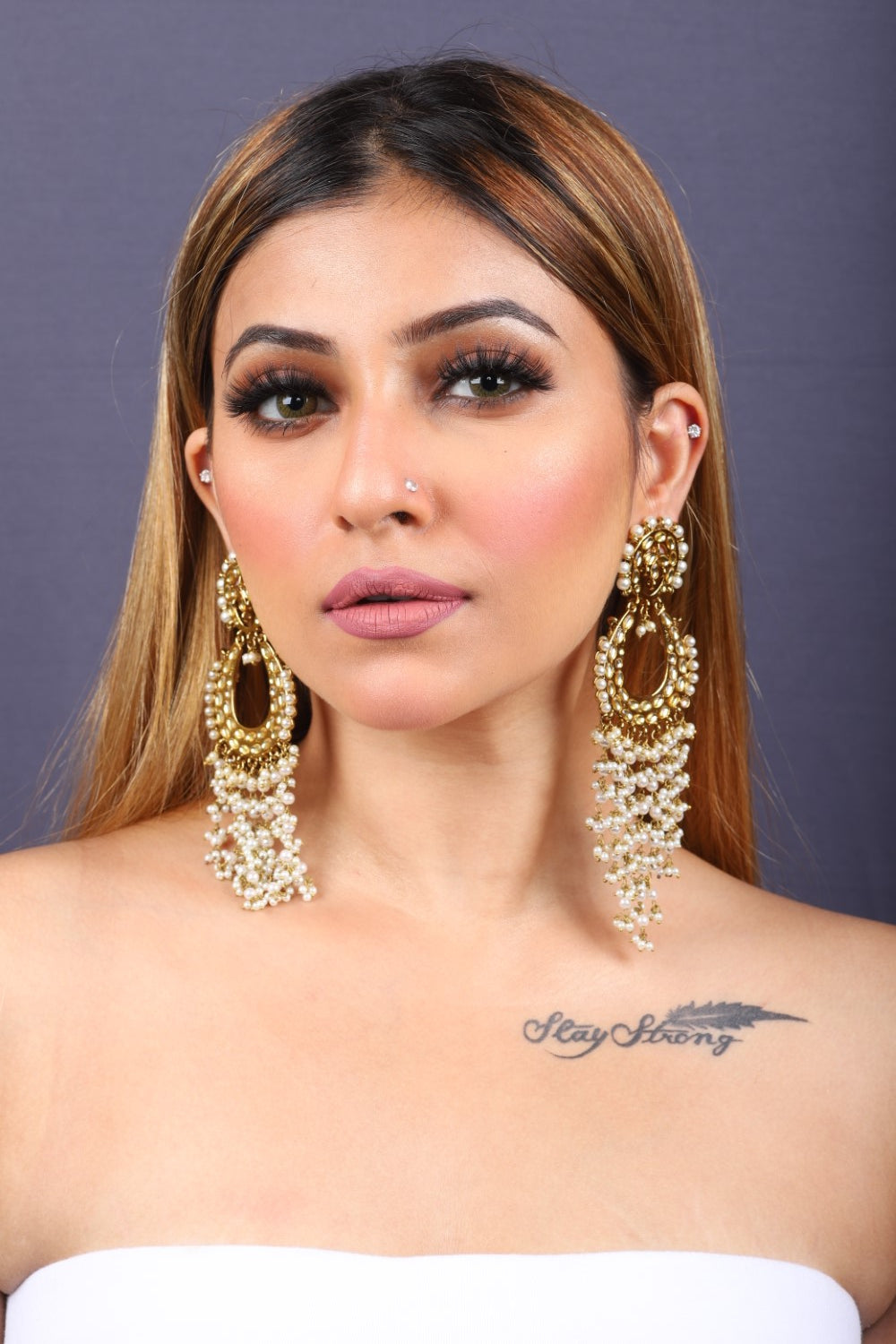 Amreen Kundan Pearl Earrings