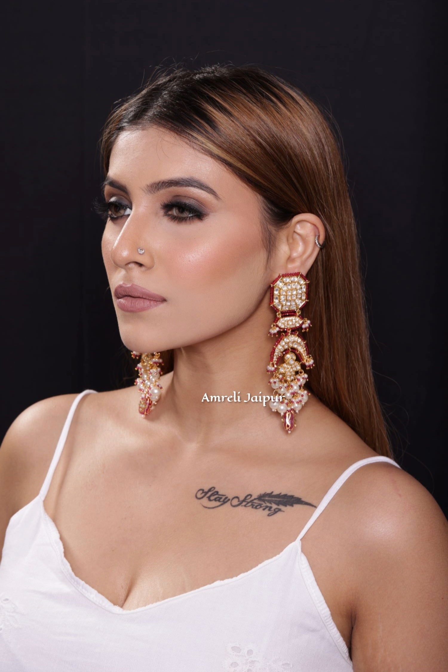 Anantam Pachi Kundan Earrings