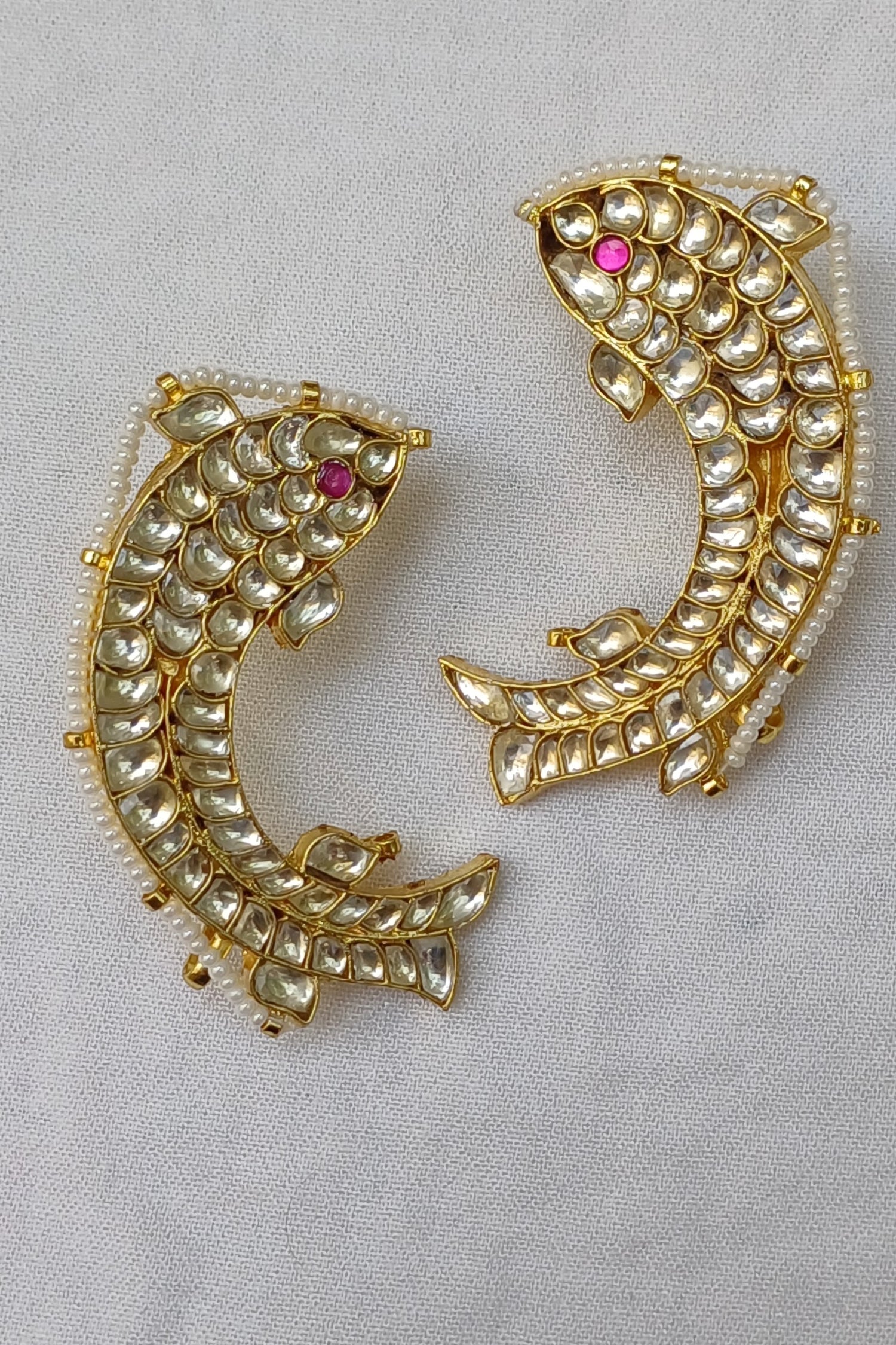 Kairani Pachi Kundan Ear Cuffs