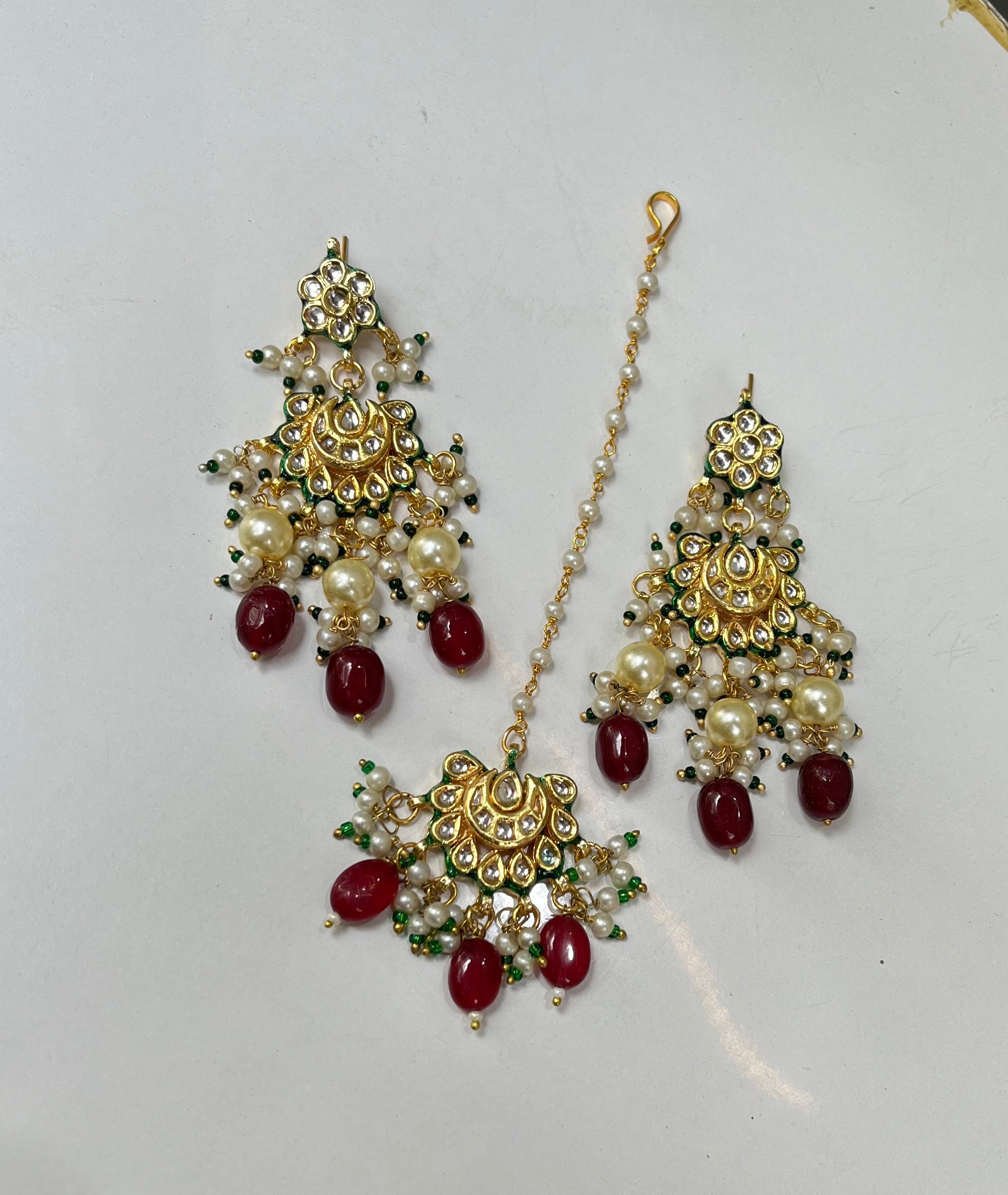 Indira Earrings with Maangtika