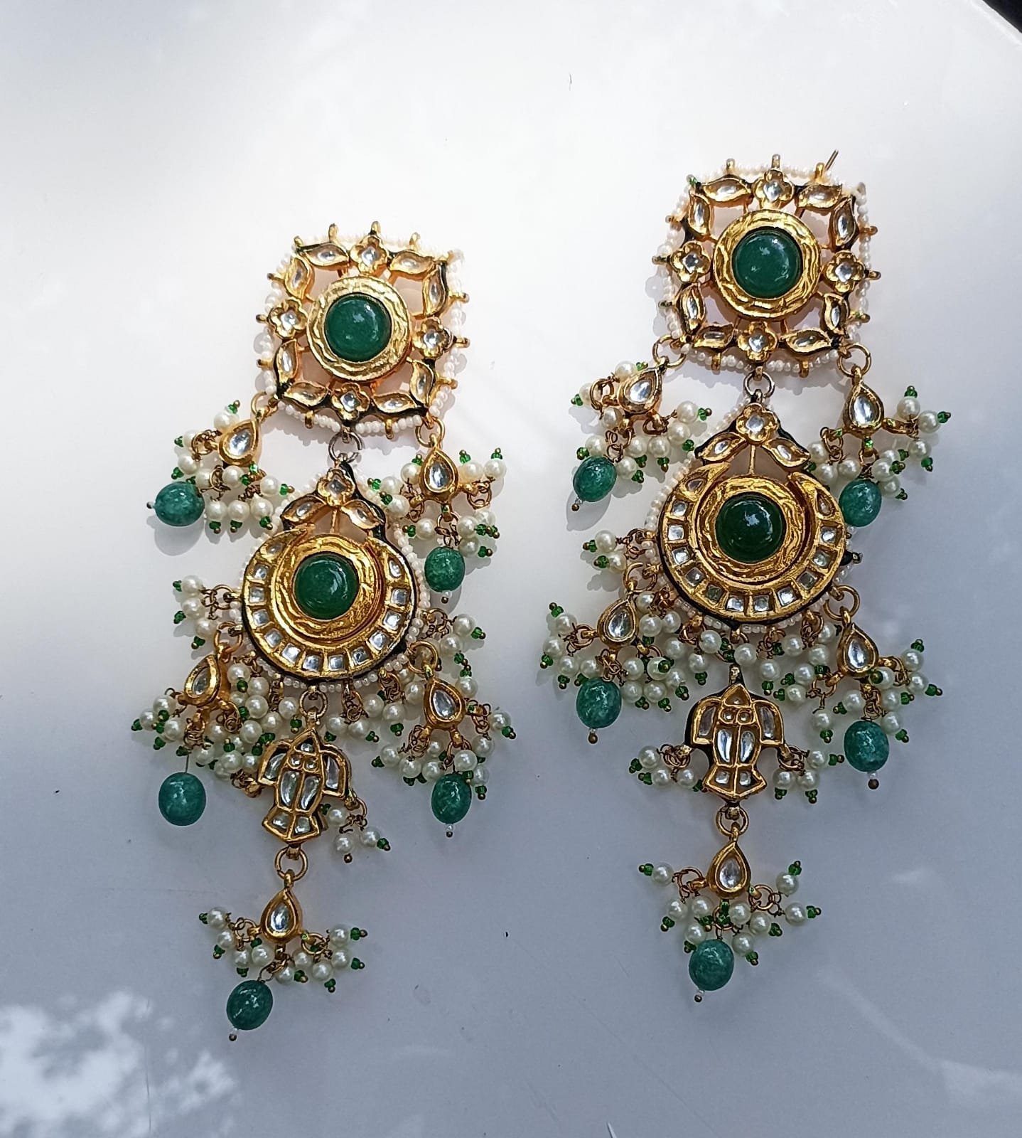 Mehnaaz Long Kundan Earrings