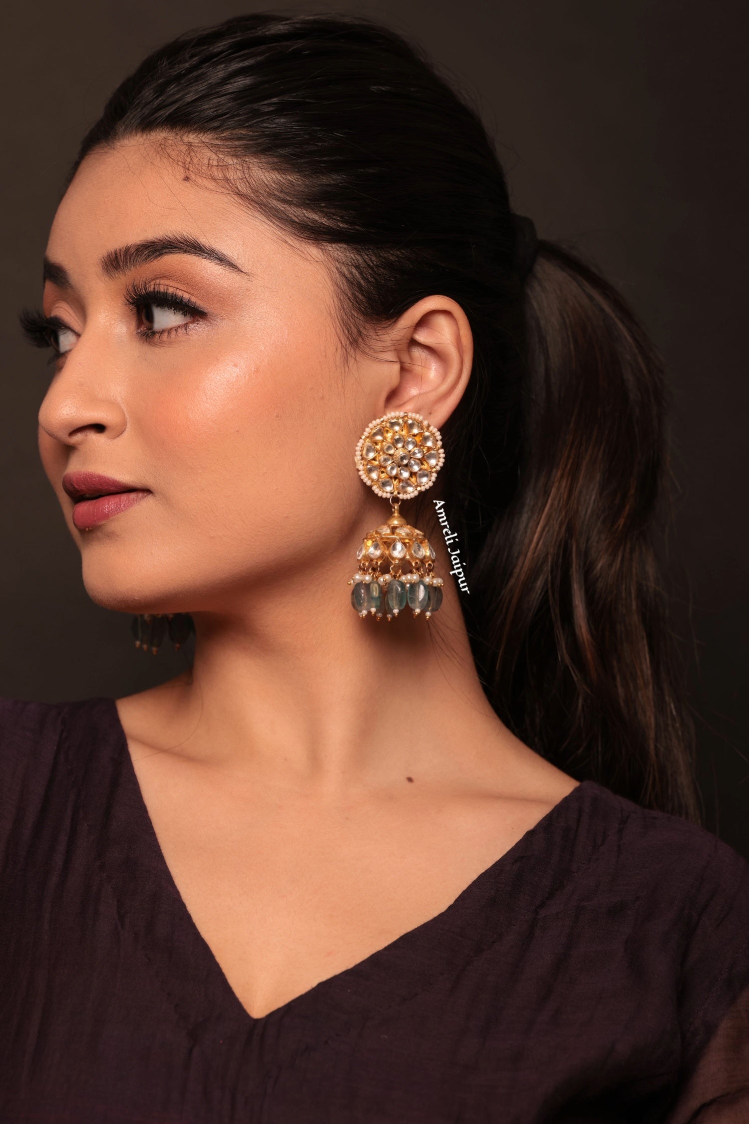 Vaidehi Pachi Kundan Jhumki Earrings