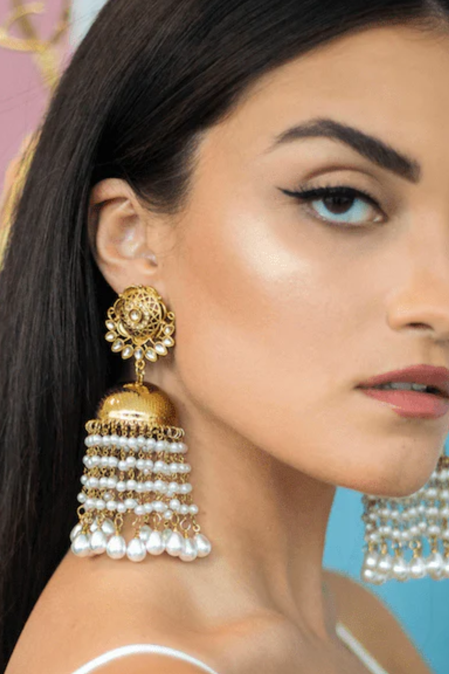 Aarvika Gold Jhumka Earrings