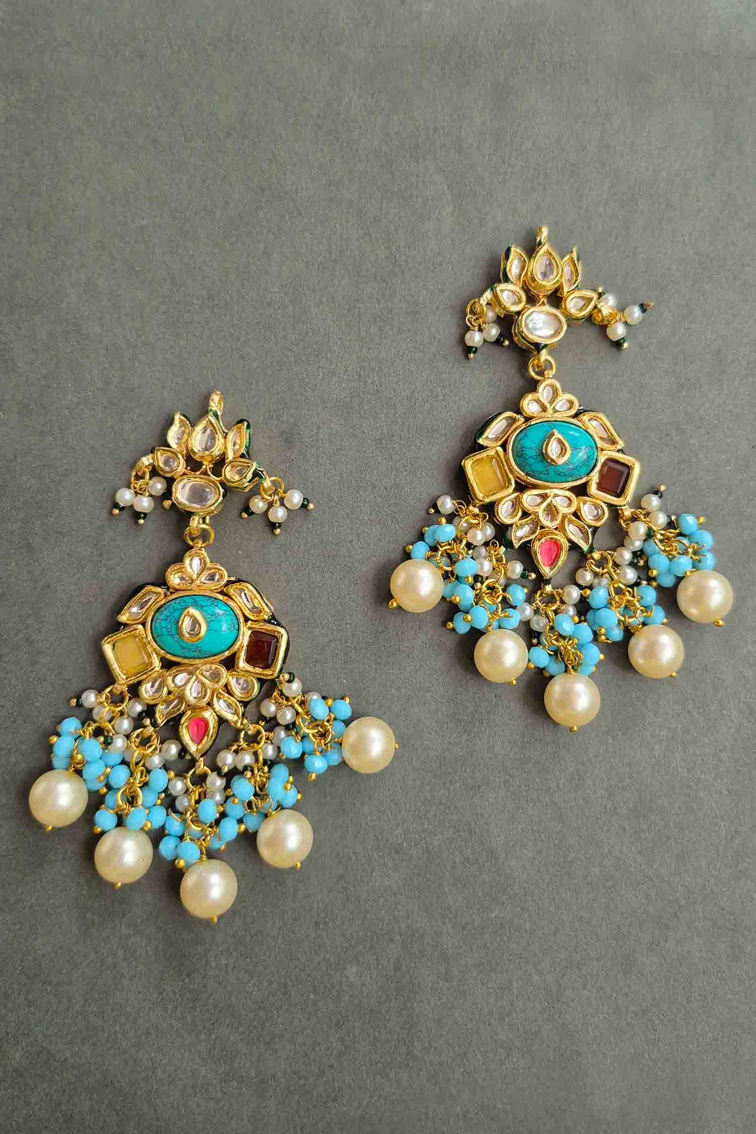 Remya Kundan Carving Stone Earrings