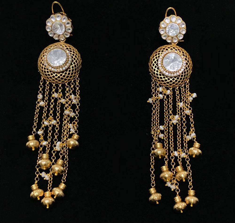 Gold Plated Polki Earrings