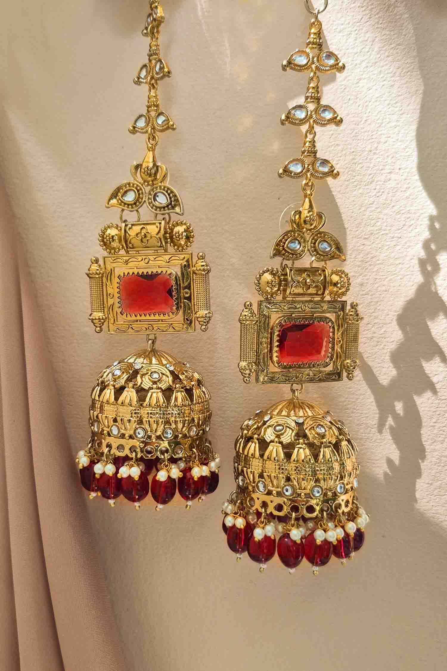 Pravya Ear Chain Jhumkas