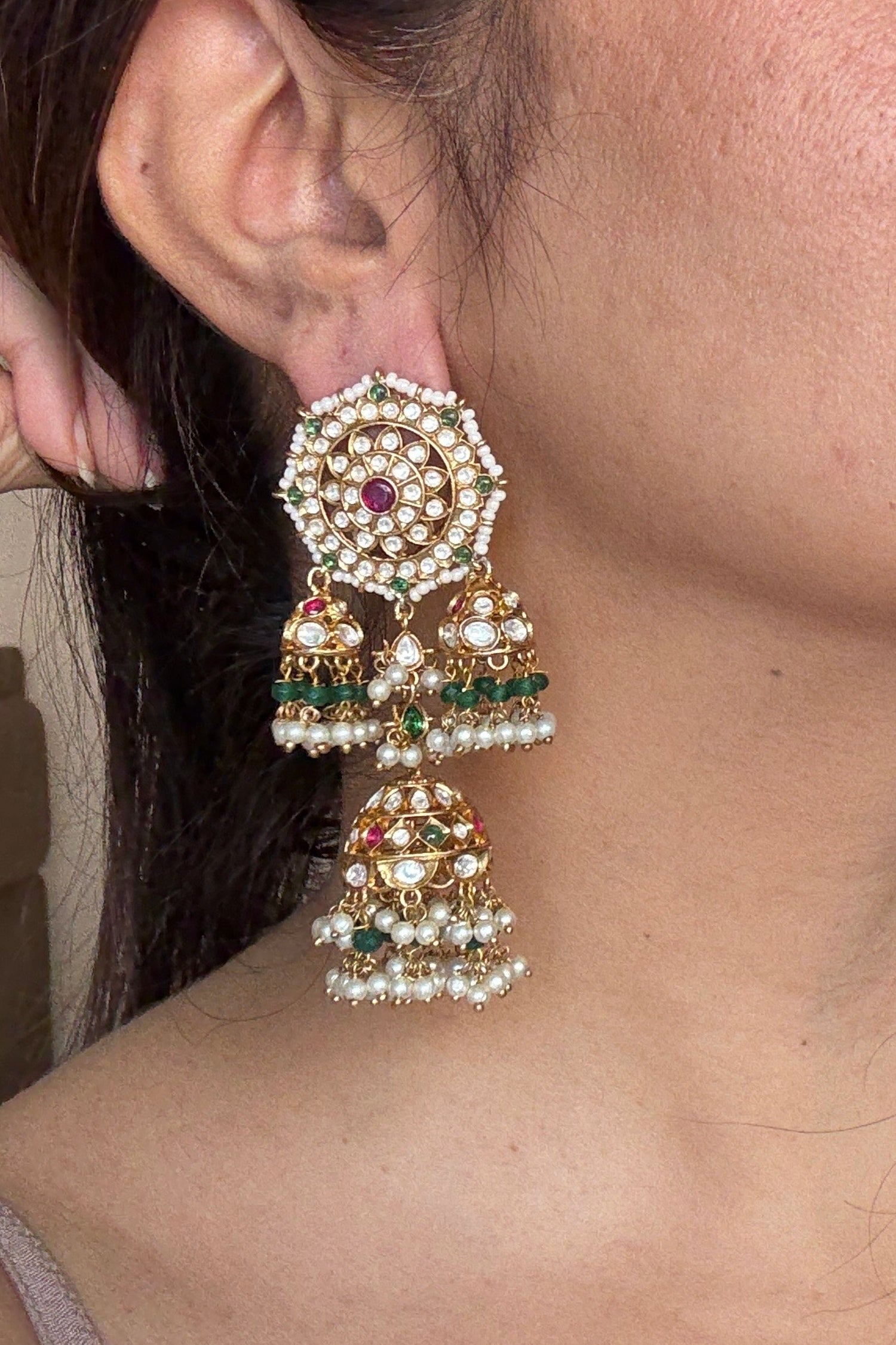 Anima Polki Jhumka Earrings